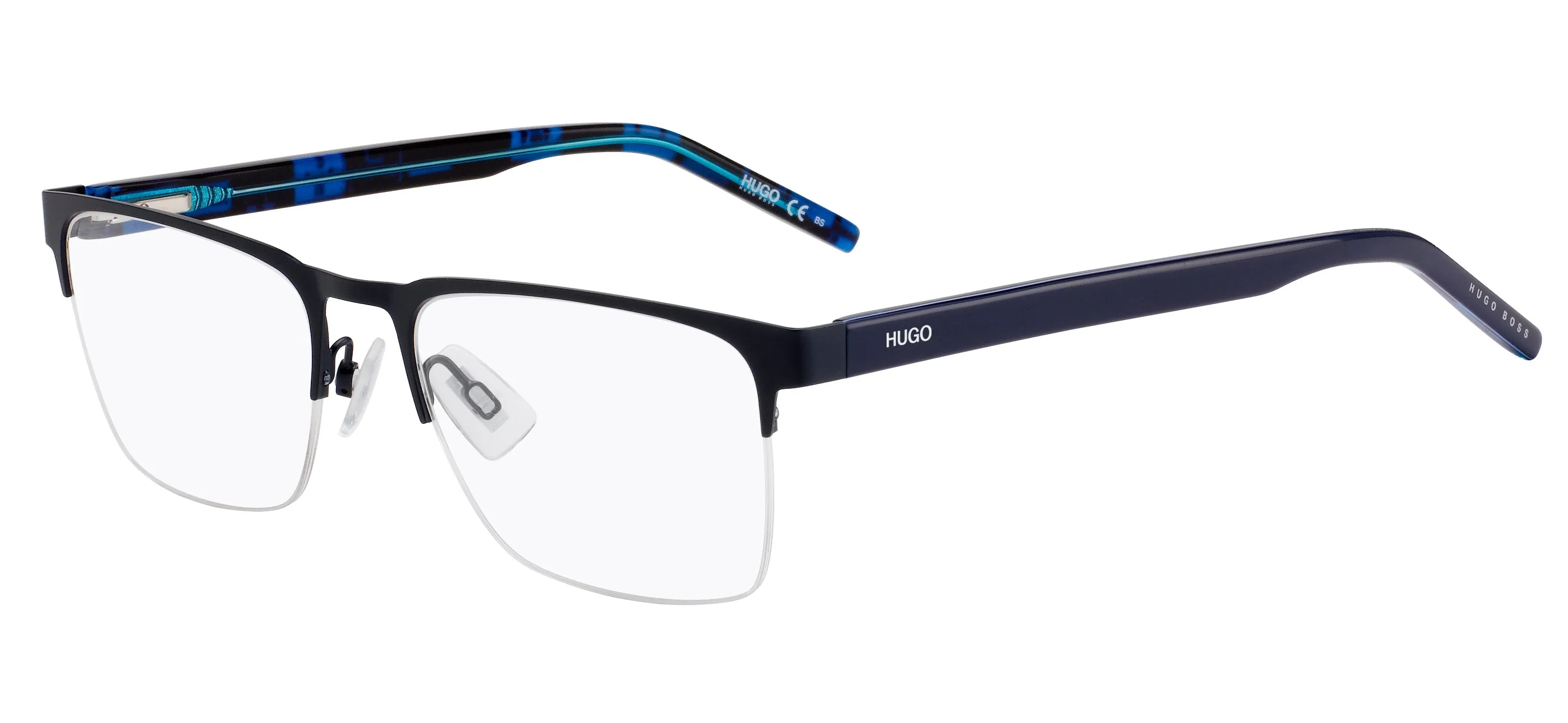 Hugo Boss HG 1076 FLL Montature da vista Metallo Blu opaco Squadrata - immagine 1