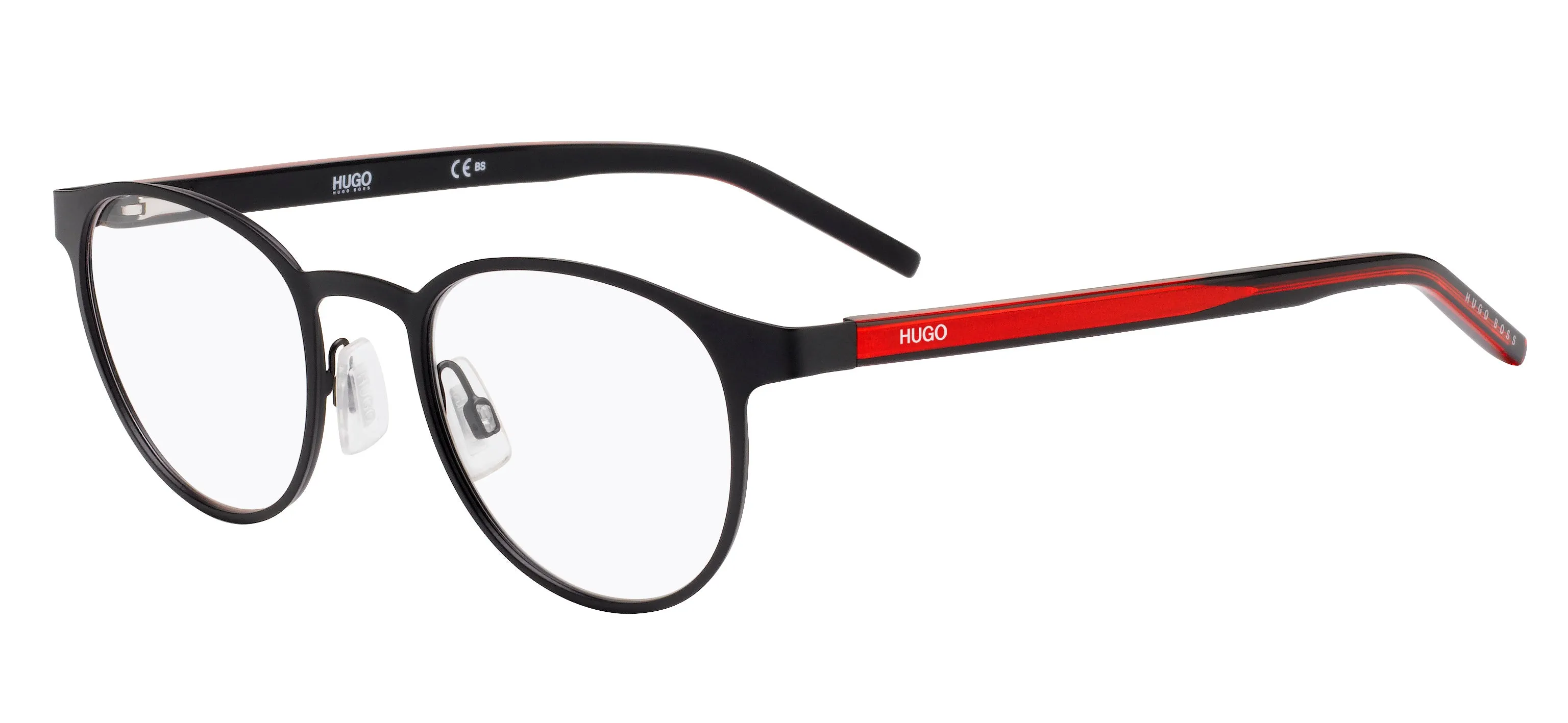 Hugo Boss HG 1030 BLX Montature da vista Acciaio Nero/Rosso Rotonda - immagine 1