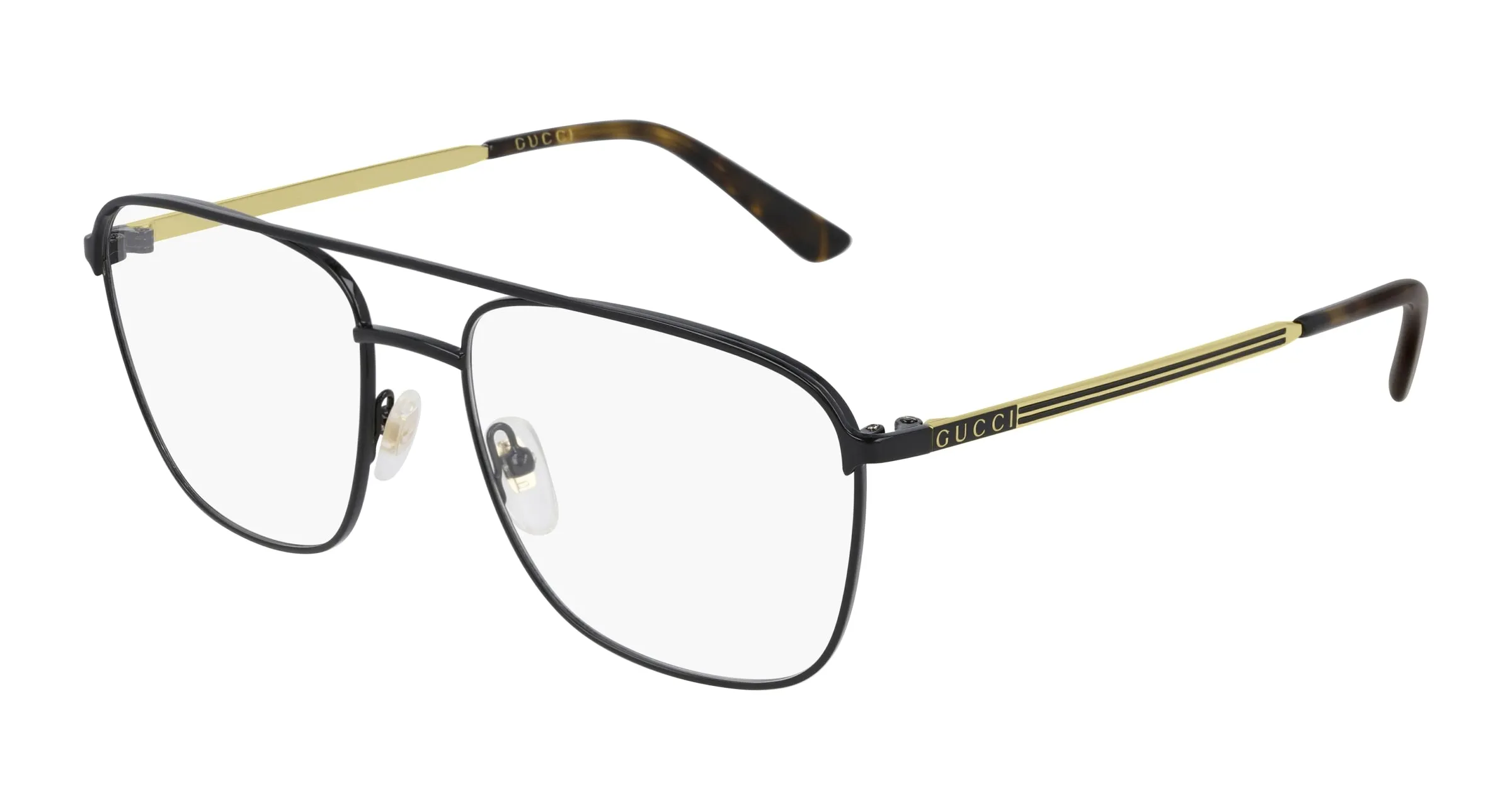 Gucci GG0833O 001 Montature da vista Metallo Nero Trasparente Pilot - immagine 1