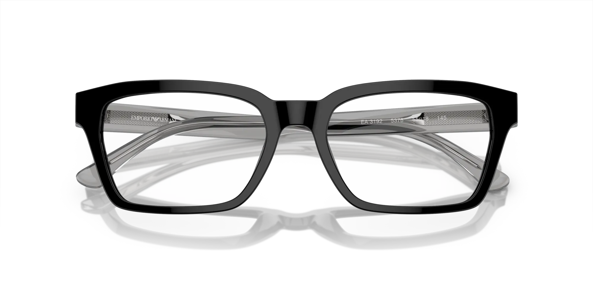 Emporio Armani EA3192 5378 Montature da vista Acetato Nero Trasparente Squadrata Normale - immagine 2