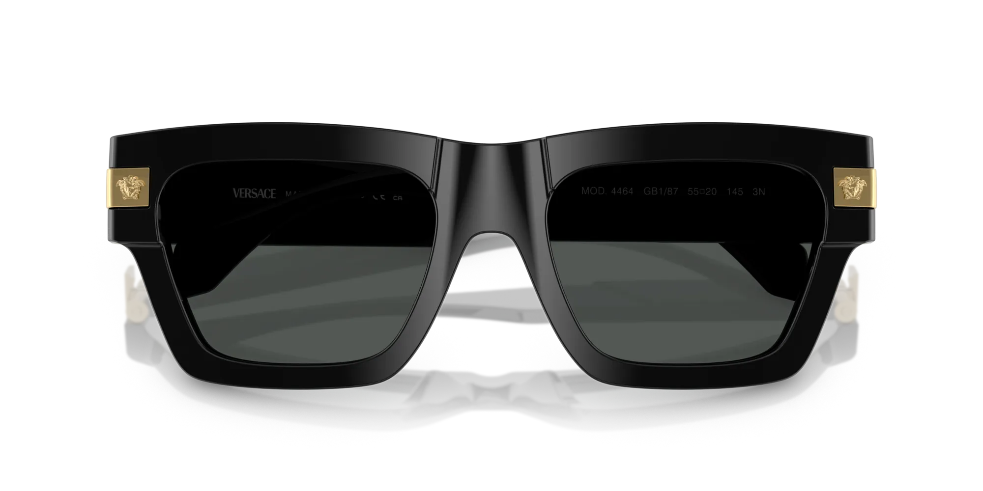 Versace VE4464 GB1/87 Occhiali da sole Acetato Nero Grigio Squadrata Normale - immagine 2
