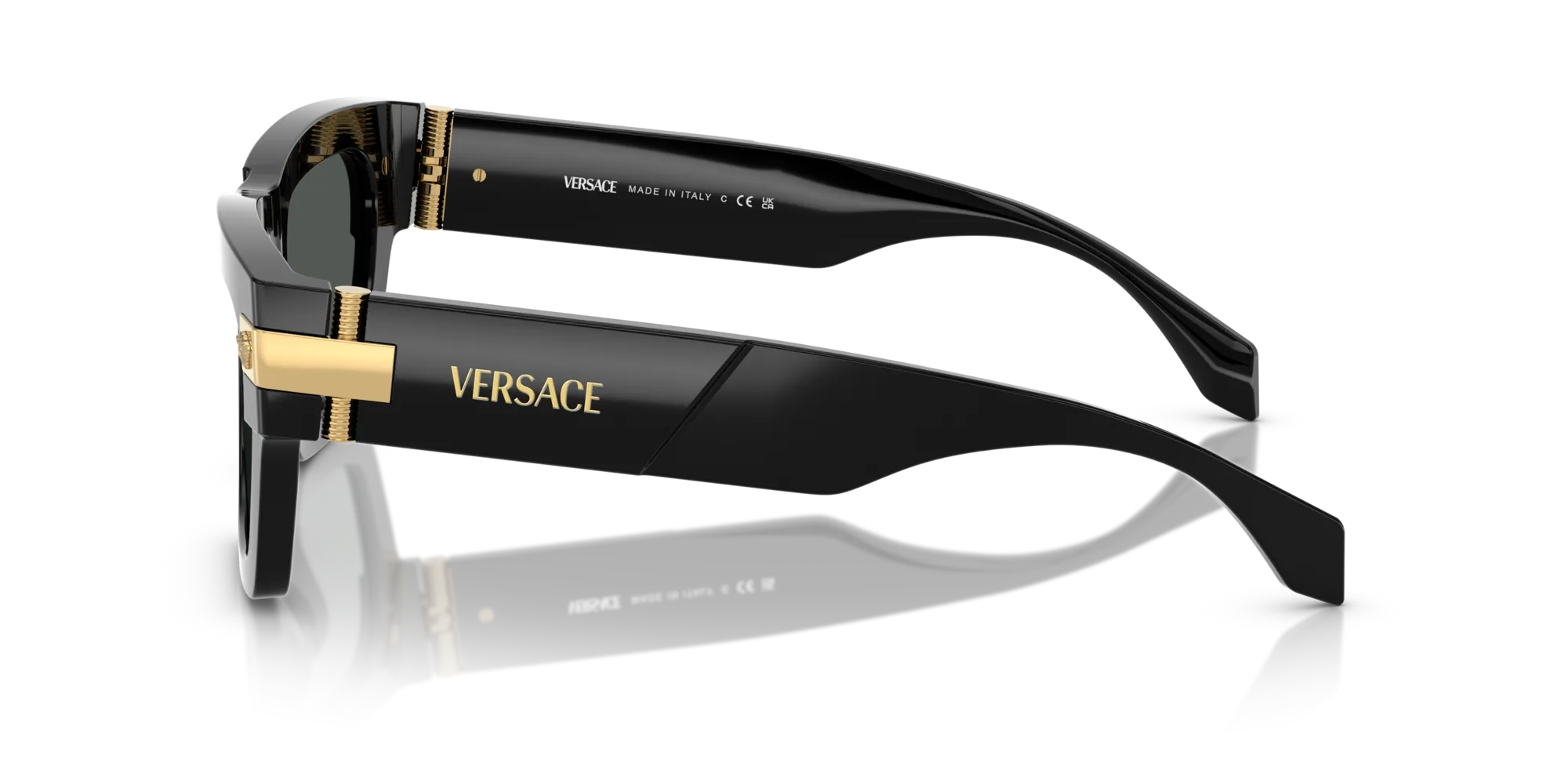 Versace VE4464 GB1/87 Occhiali da sole Acetato Nero Grigio Squadrata Normale - immagine 4