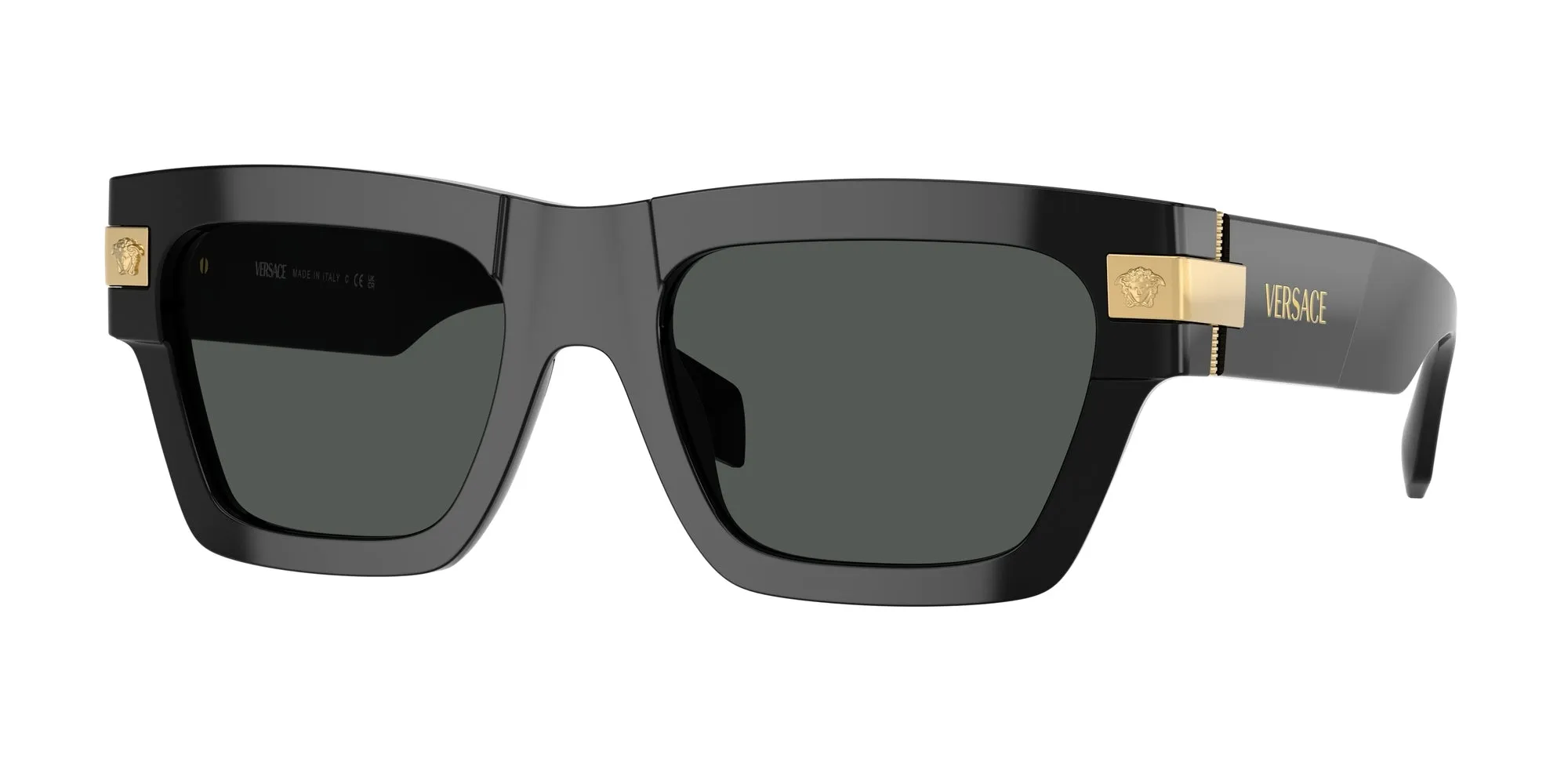 Versace VE4464 GB1/87 Occhiali da sole Acetato Nero Grigio Squadrata Normale - immagine 1
