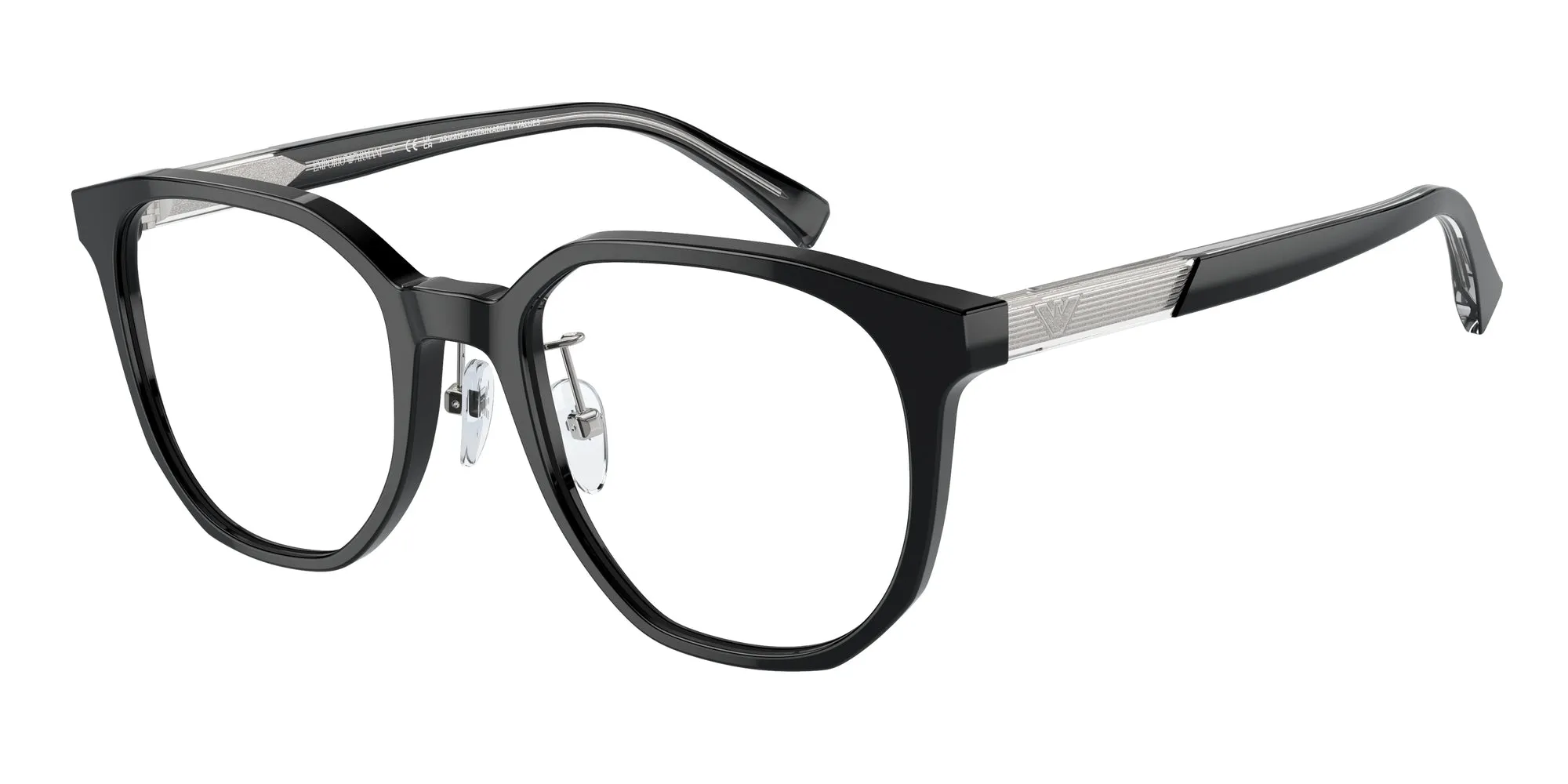 Emporio Armani EA3241D 5017 Montature da vista Acetato Nero Trasparente Pantos Normale - immagine 1