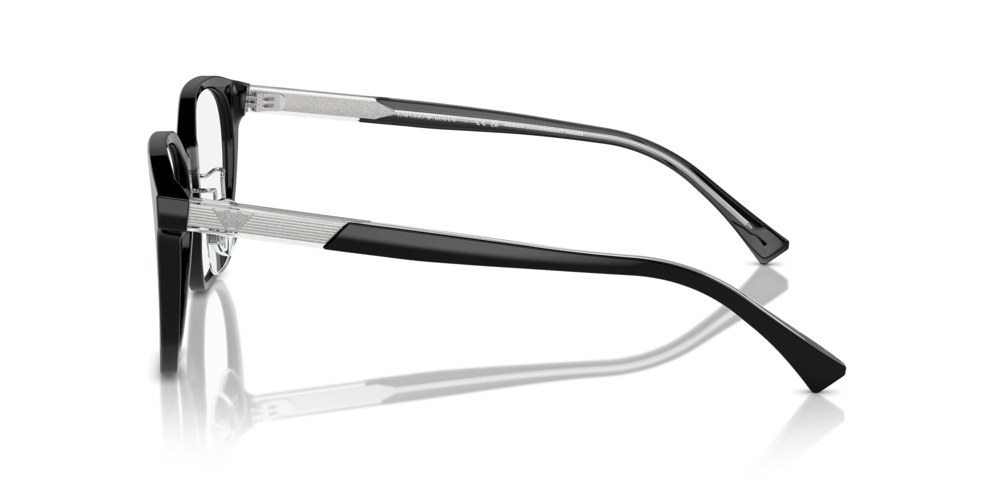 Emporio Armani EA3241D 5017 Montature da vista Acetato Nero Trasparente Pantos Normale - immagine 4