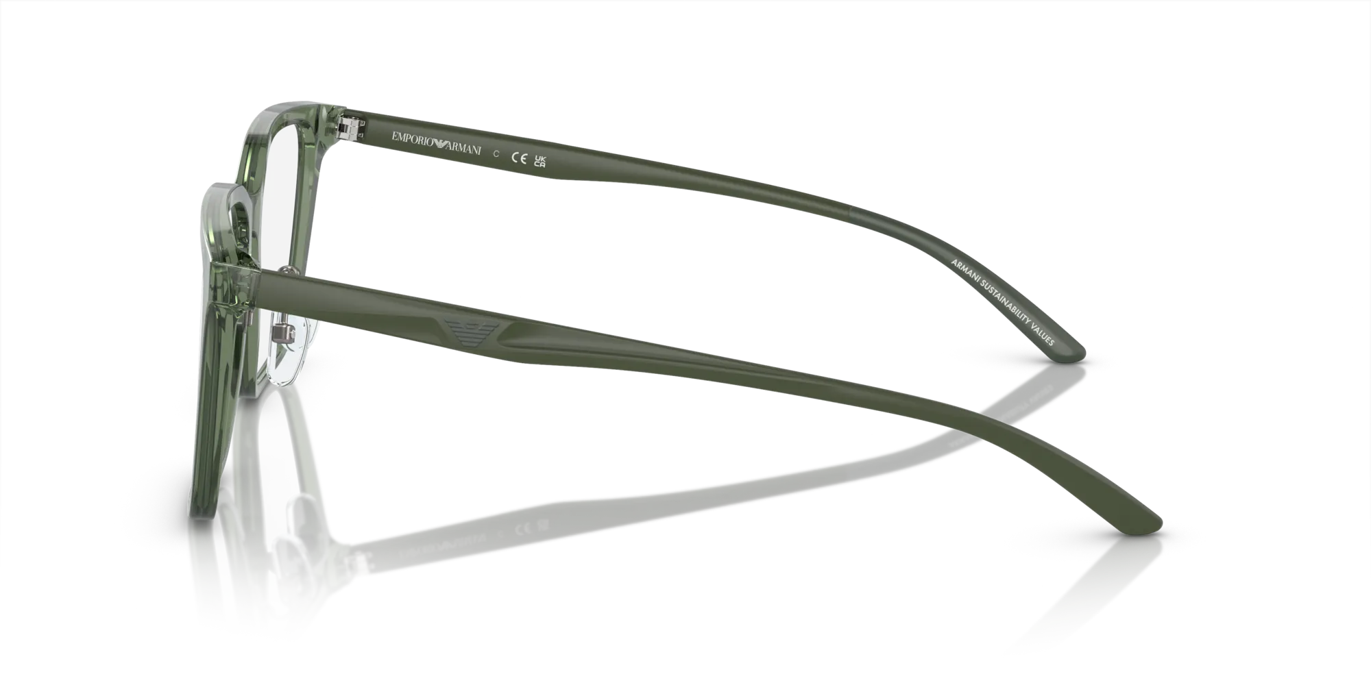 Emporio Armani EA3232D 6061 Montature da vista Acetato Verde Trasparente Squadrata Normale - immagine 4