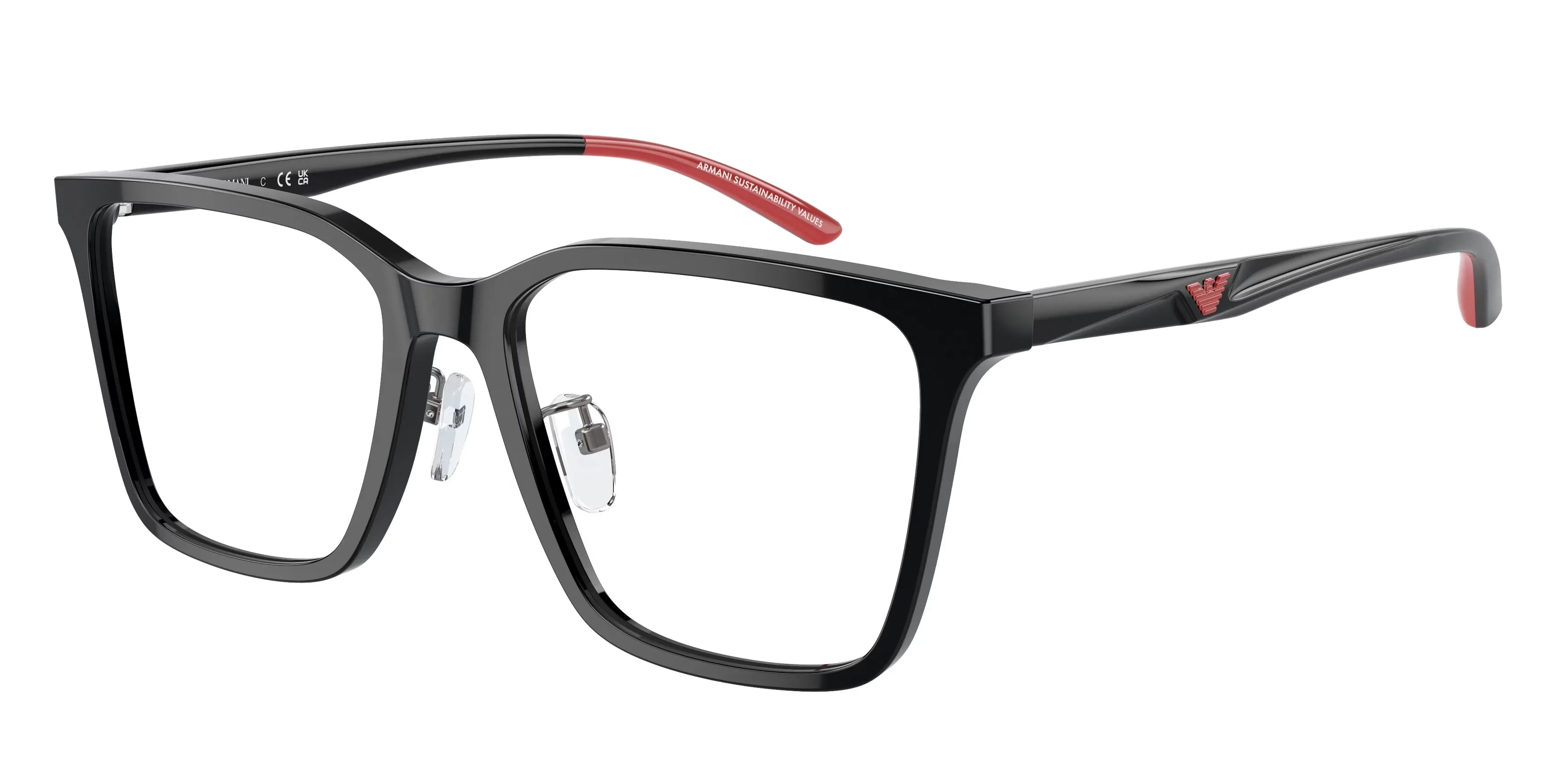 Emporio Armani EA3232D 5017 Montature da vista Acetato Nero Trasparente Squadrata Normale - immagine 1