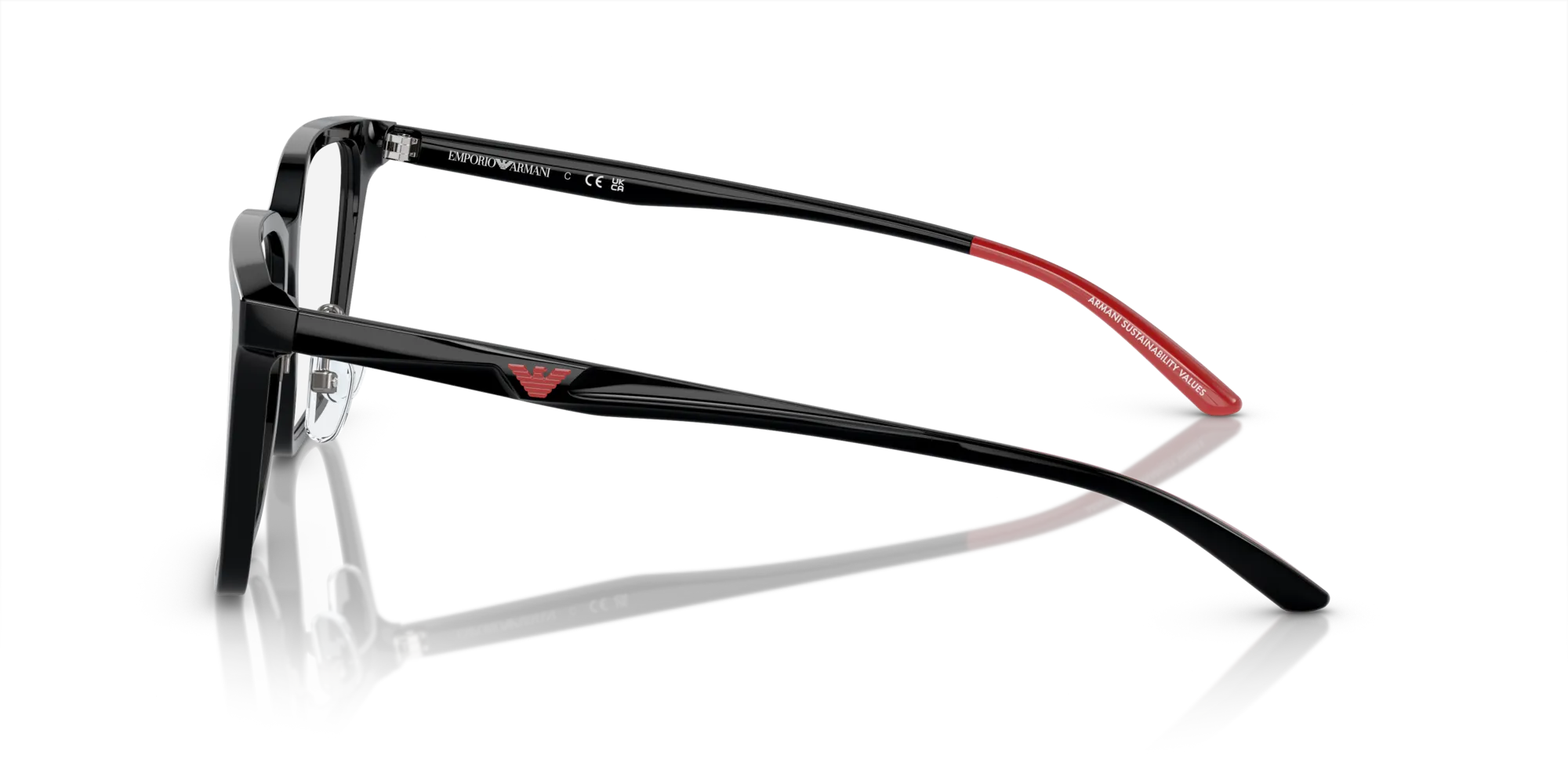 Emporio Armani EA3232D 5017 Montature da vista Acetato Nero Trasparente Squadrata Normale - immagine 4