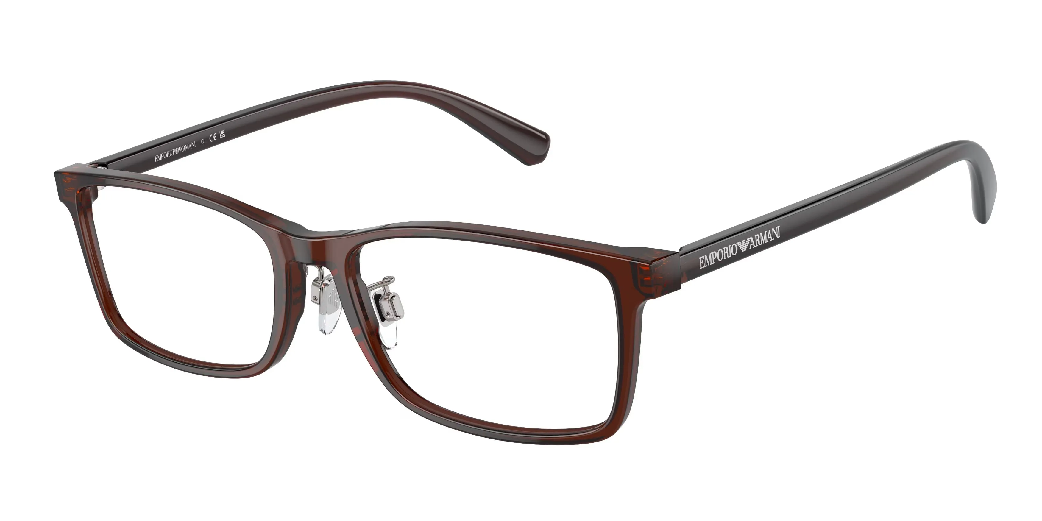 Emporio Armani EA3145D 5374 Montature da vista Acetato Marrone Trasparente Pillow Normale - immagine 1