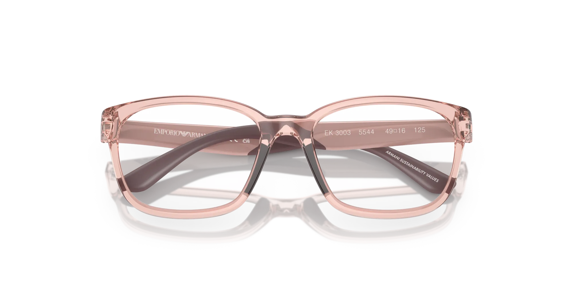 Emporio Armani EK3003 5544 Montature da vista Iniettato Rosa Trasparente Pillow Normale - immagine 2