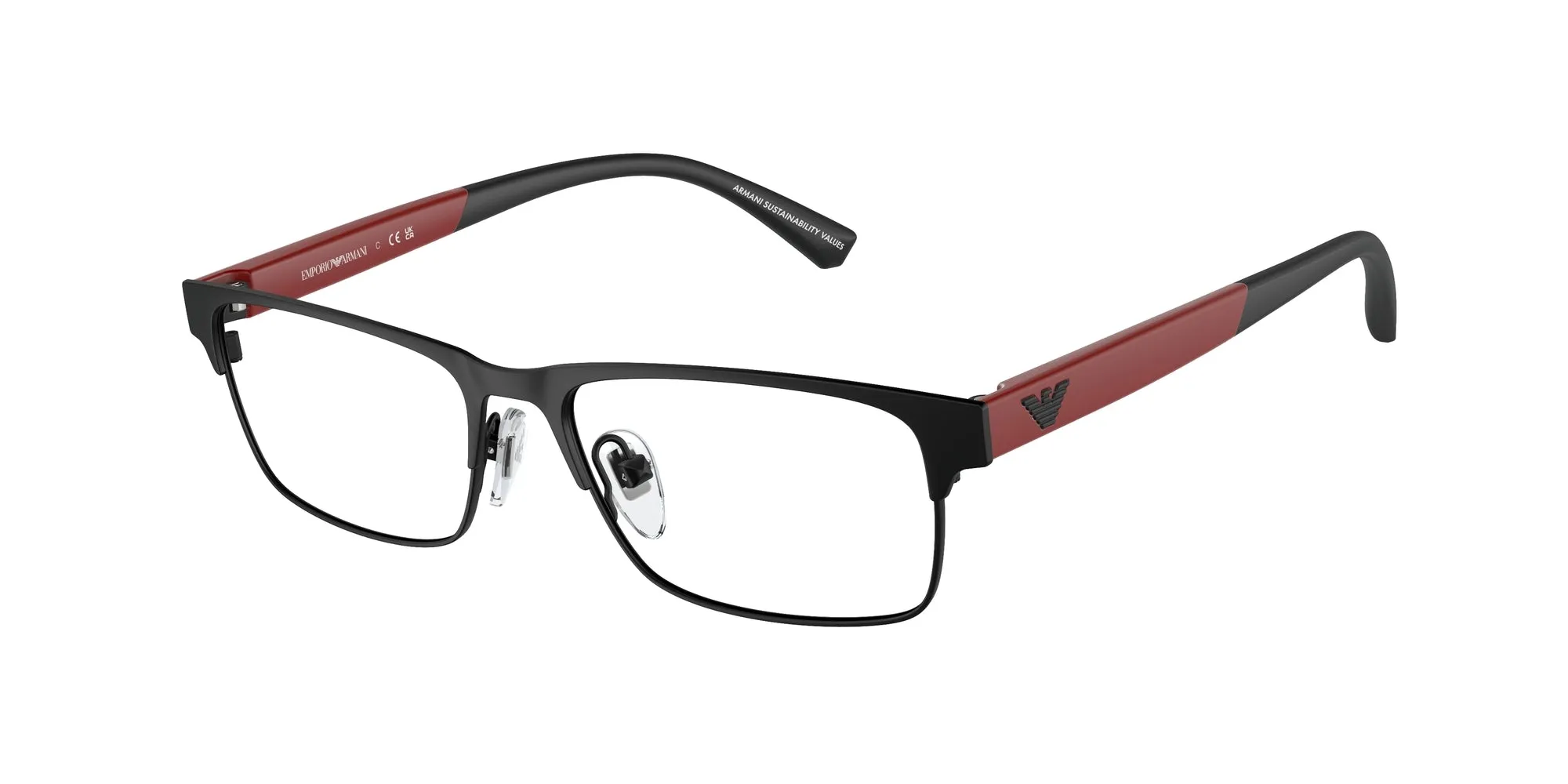 Emporio Armani EK1001 3001 Montature da vista Metallo Nero Squadrata Normale - immagine 1