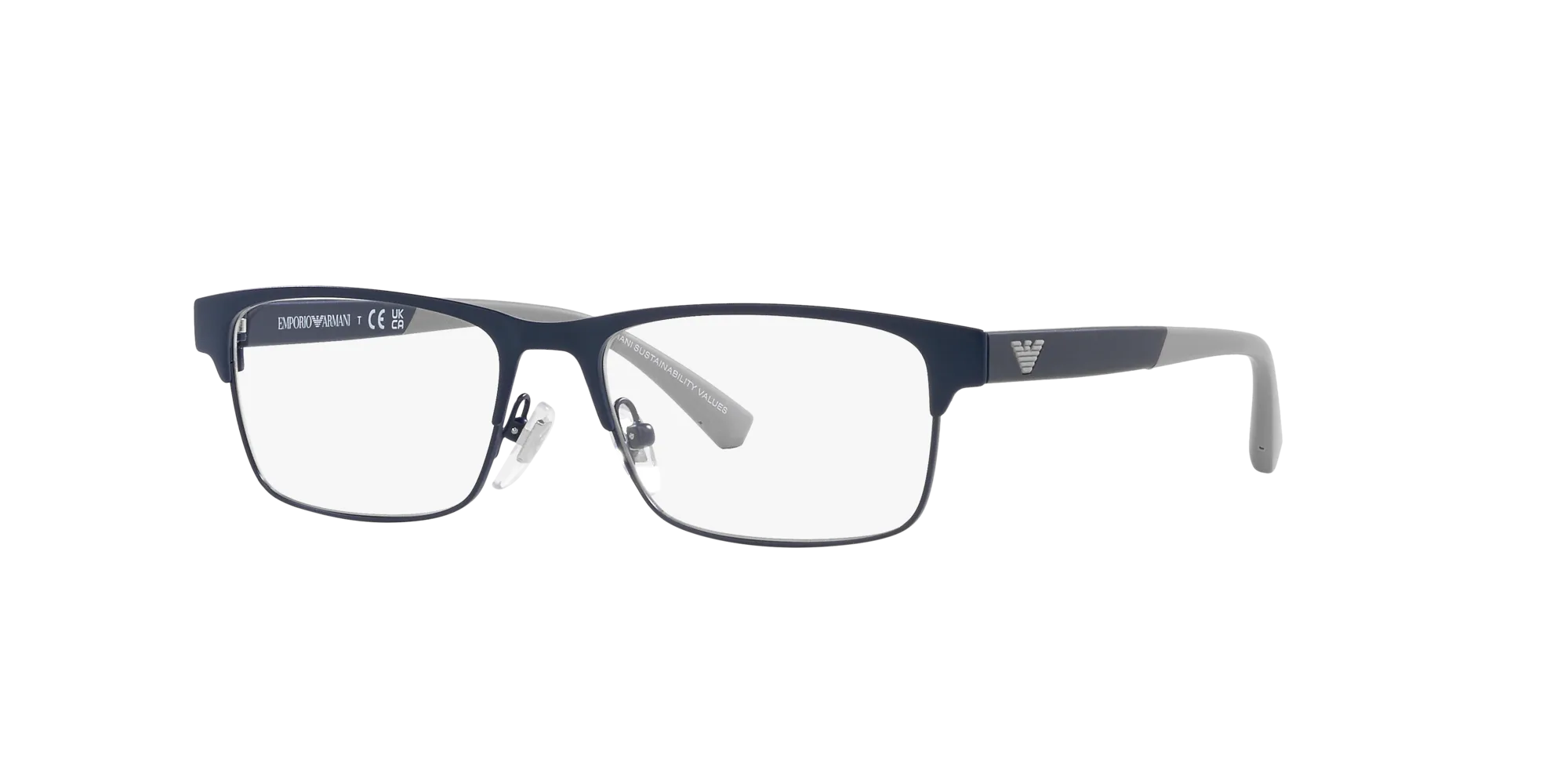 Emporio Armani EK1001 3018 Montature da vista Metallo Blu Trasparente Squadrata Normale - immagine 3
