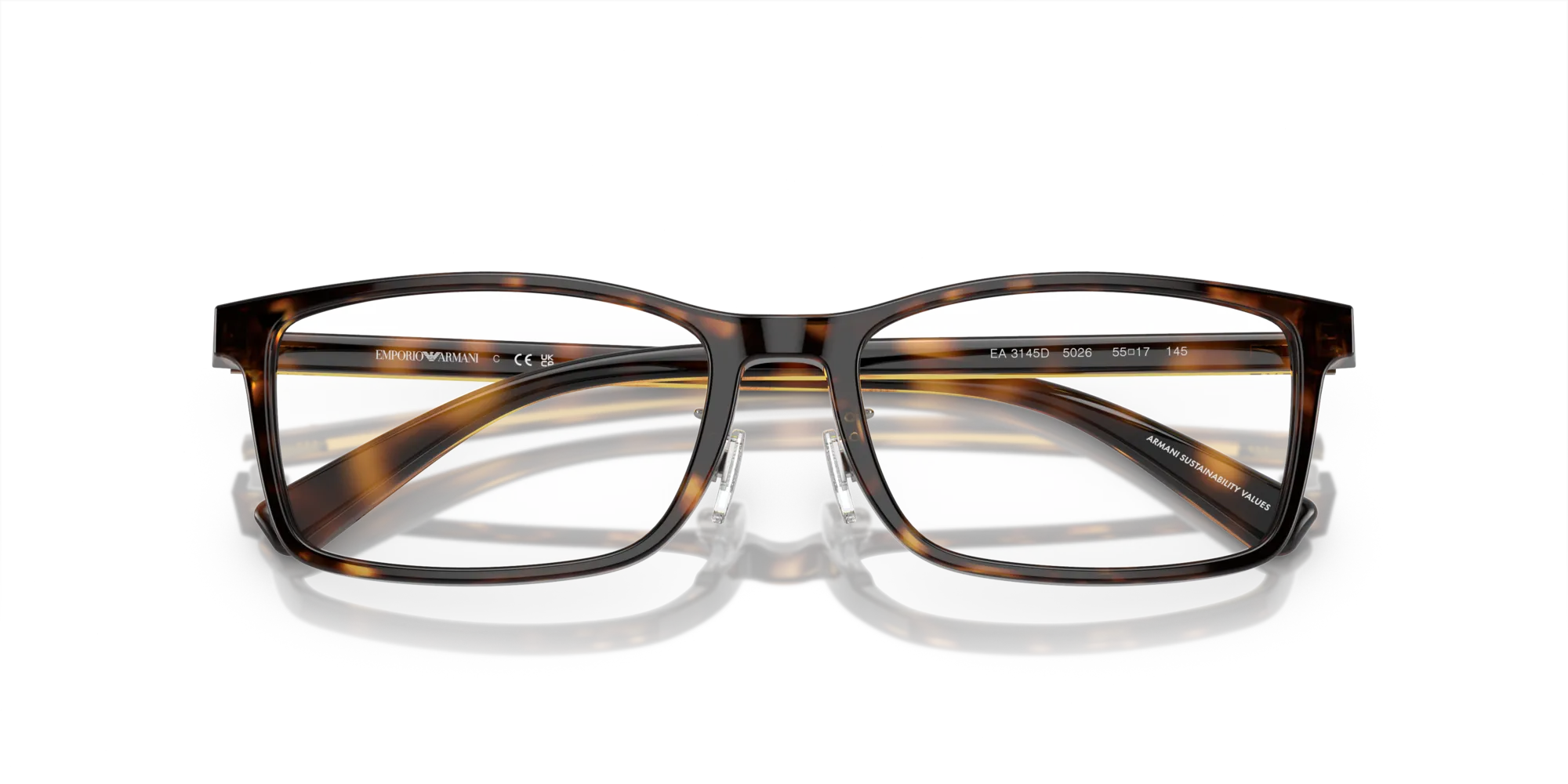 Emporio Armani EA3145D 5026 Montature da vista Acetato Tartaruga Pillow Normale - immagine 2