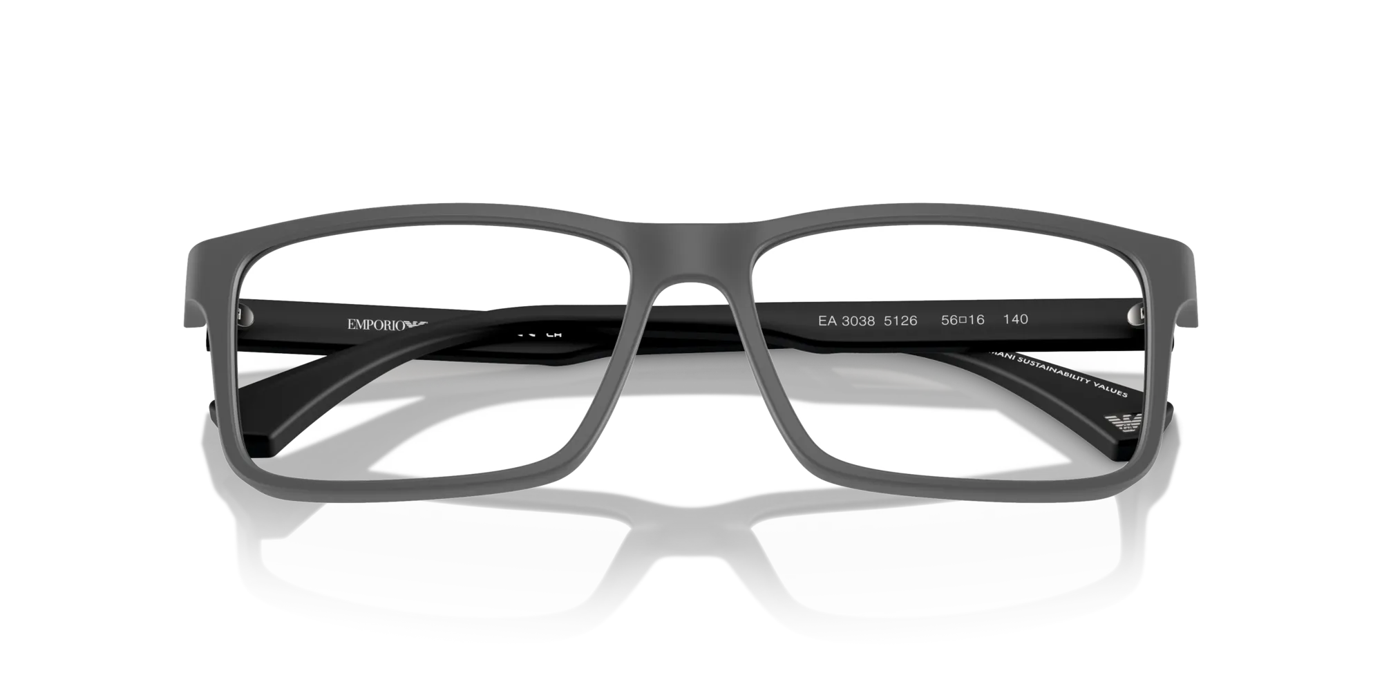 Emporio Armani EA3038 5126 Montature da vista Peek Grigio Squadrata Normale - immagine 2