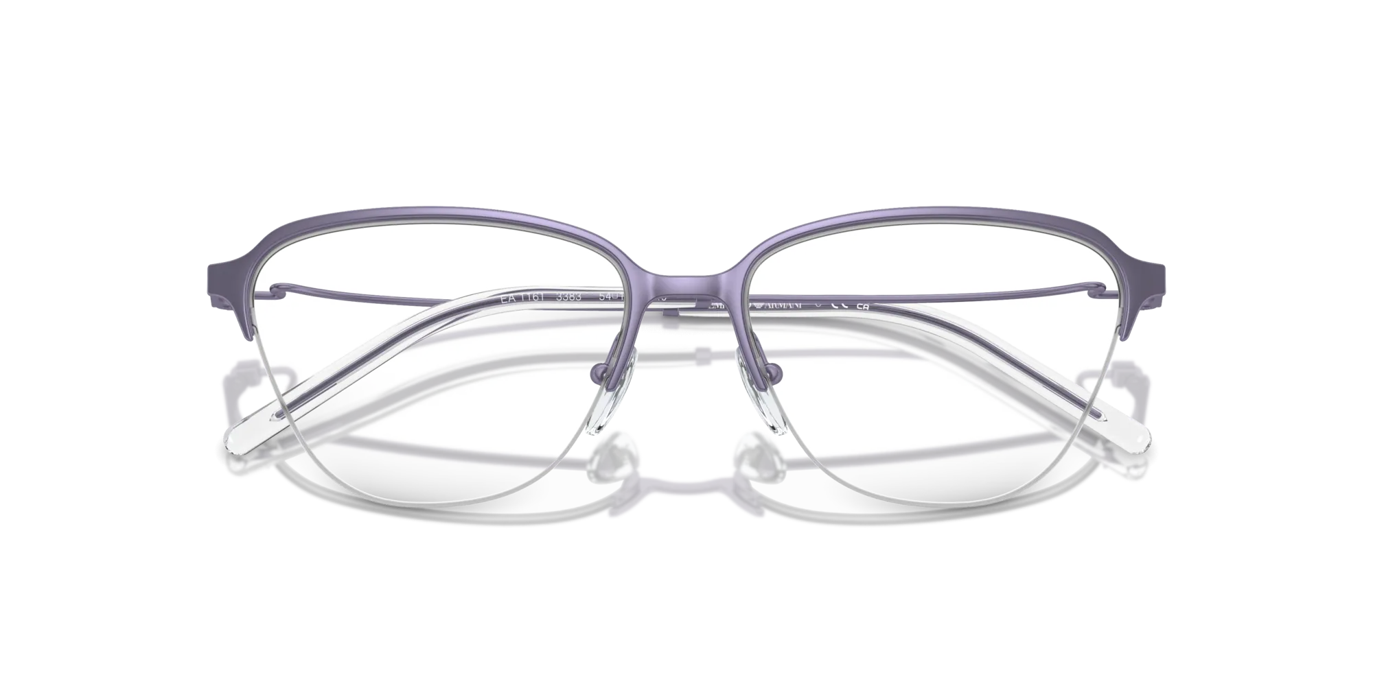 Emporio Armani EA1161 3383 Montature da vista Metallo Viola Trasparente Geometrica Normale - immagine 2