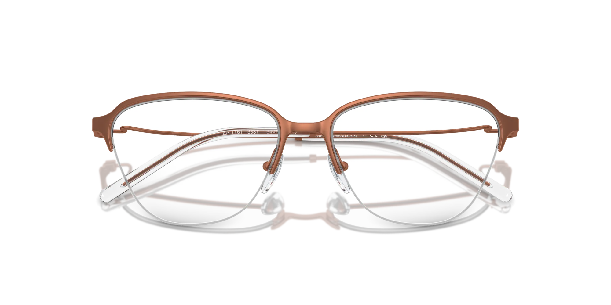 Emporio Armani EA1161 3381 Montature da vista Metallo Marrone Trasparente Geometrica Normale - immagine 2