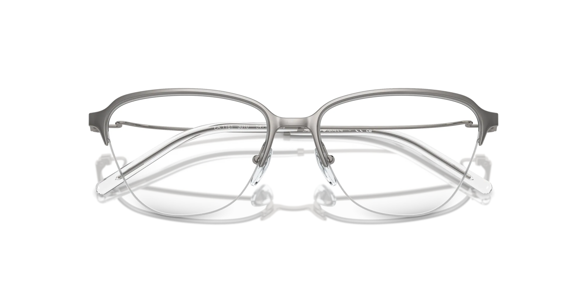 Emporio Armani EA1161 3010 Montature da vista Metallo Grigio Trasparente Geometrica Normale - immagine 2