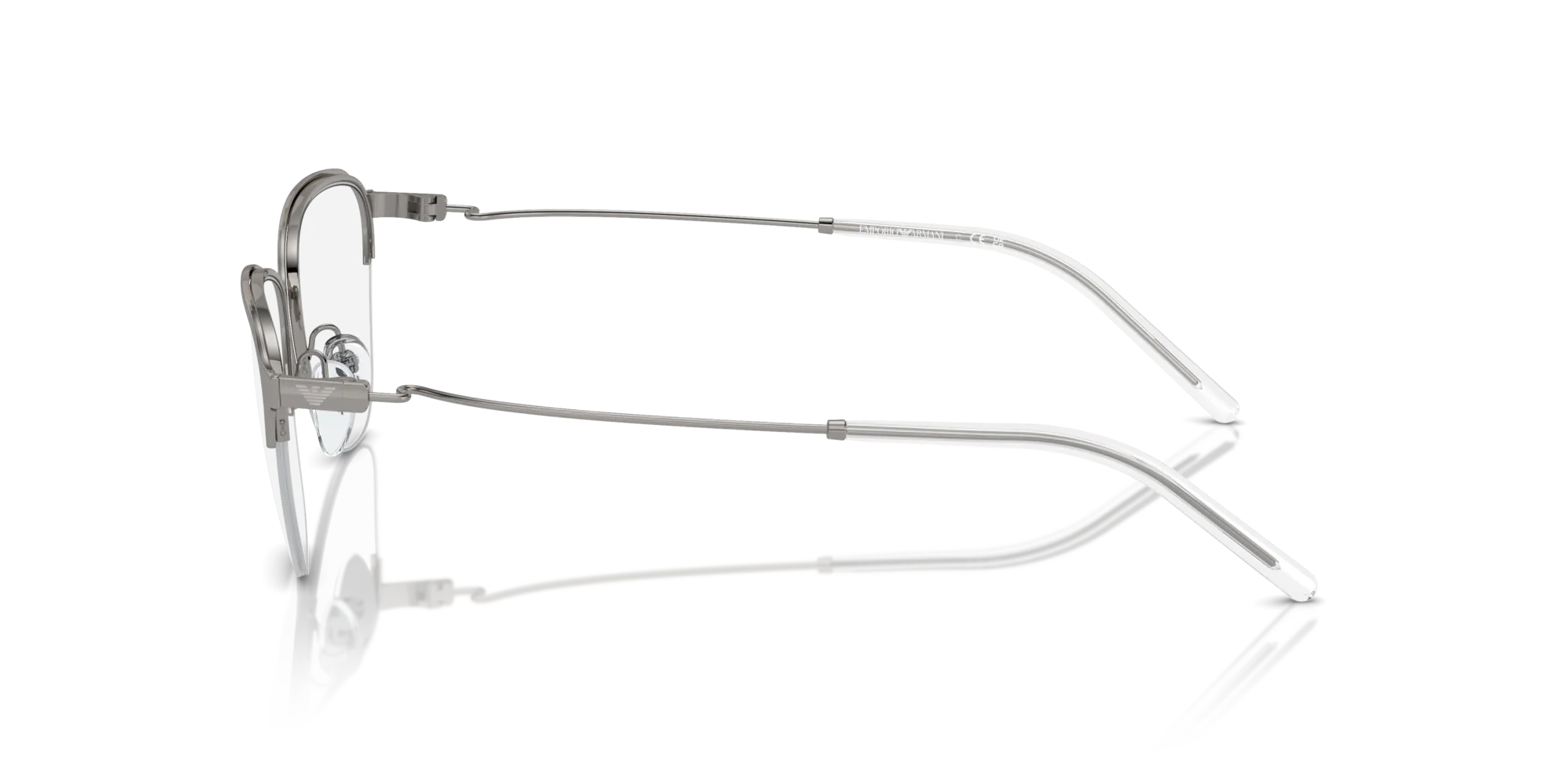 Emporio Armani EA1161 3010 Montature da vista Metallo Grigio Trasparente Geometrica Normale - immagine 4