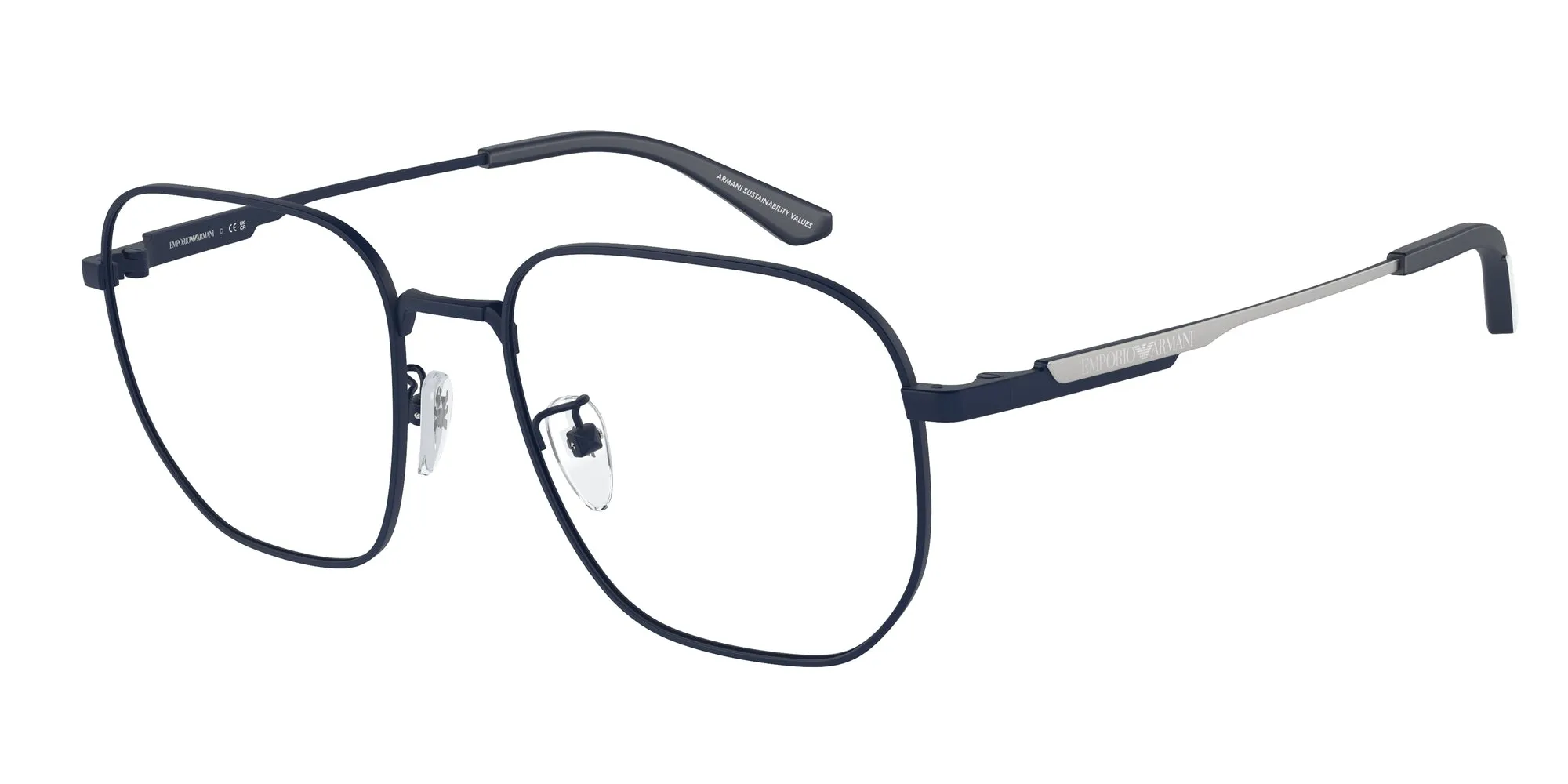 Emporio Armani EA1159D 3018 Montature da vista Metallo Blu Pilot Normale - immagine 1