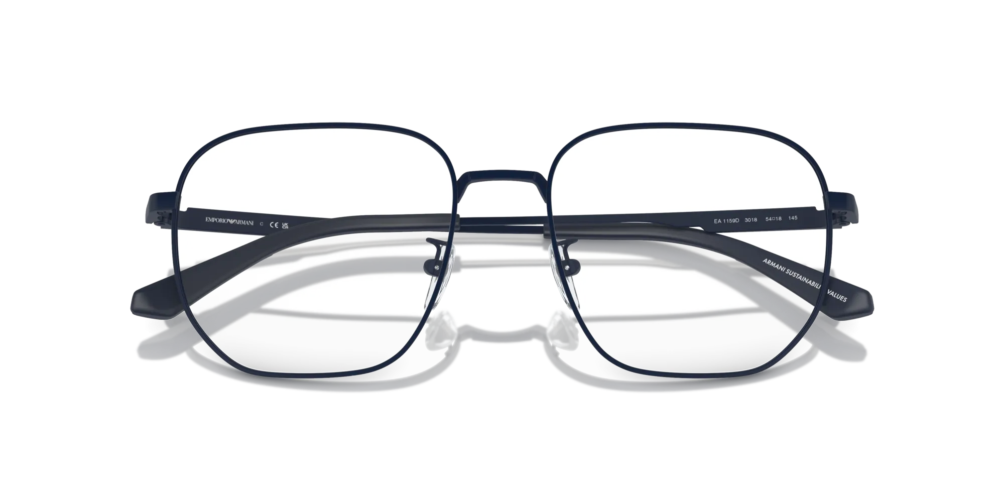 Emporio Armani EA1159D 3018 Montature da vista Metallo Blu Pilot Normale - immagine 2