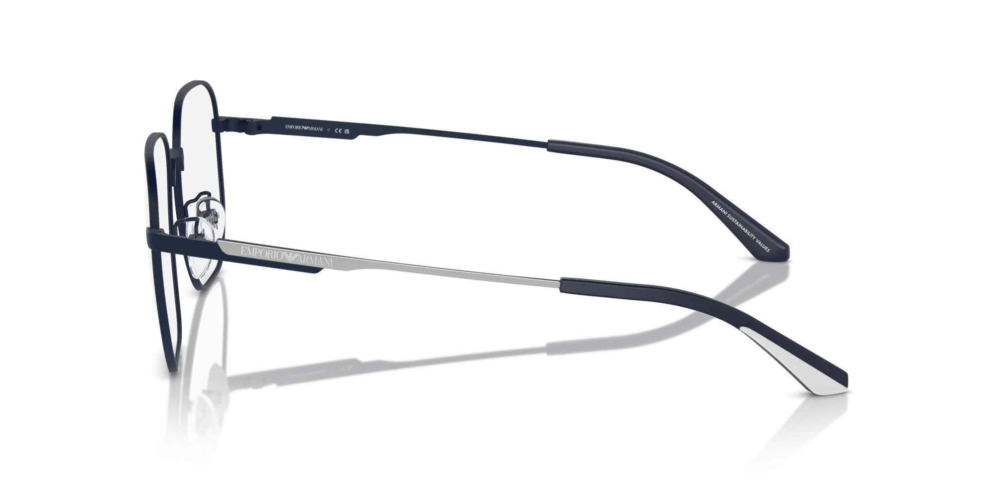 Emporio Armani EA1159D 3018 Montature da vista Metallo Blu Pilot Normale - immagine 4