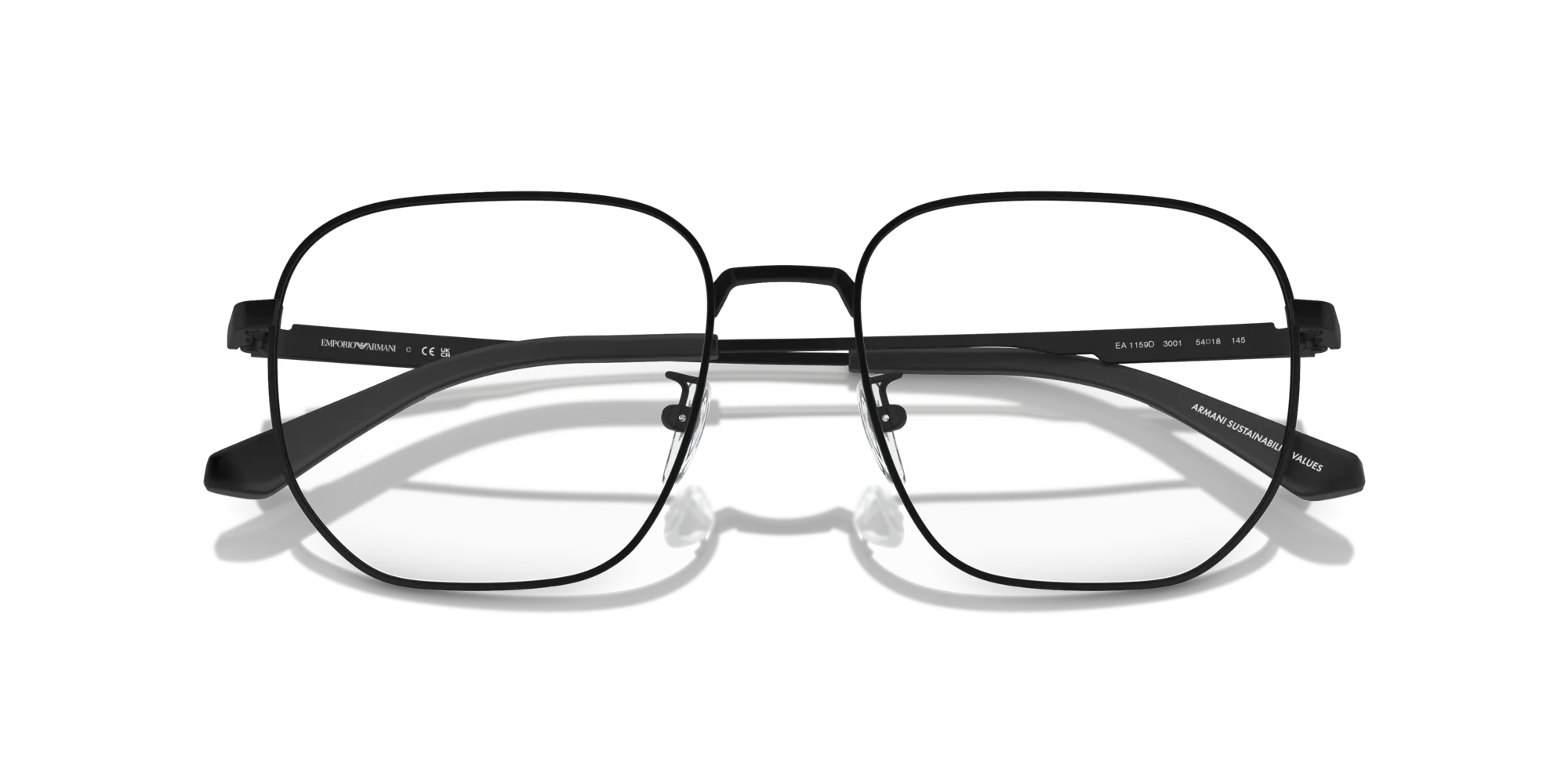Emporio Armani EA1159D 3001 Montature da vista Metallo Nero Pilot Normale - immagine 2
