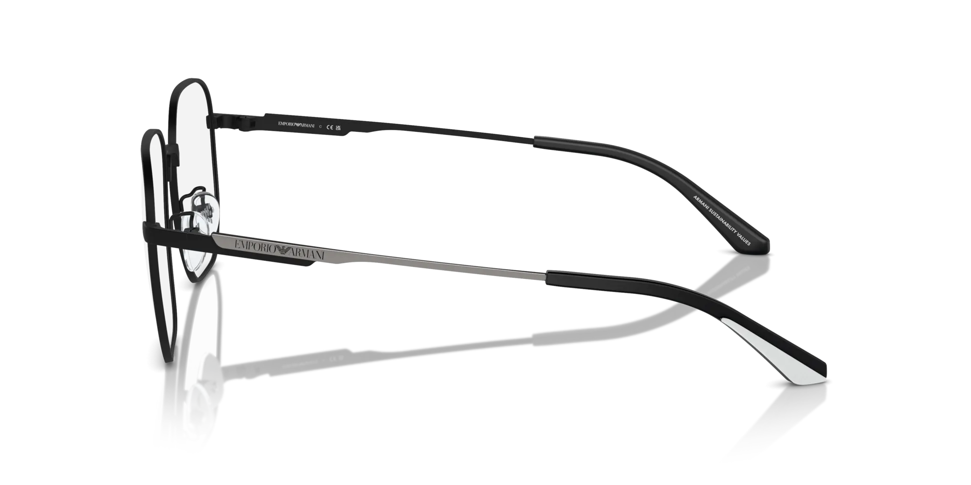 Emporio Armani EA1159D 3001 Montature da vista Metallo Nero Pilot Normale - immagine 4