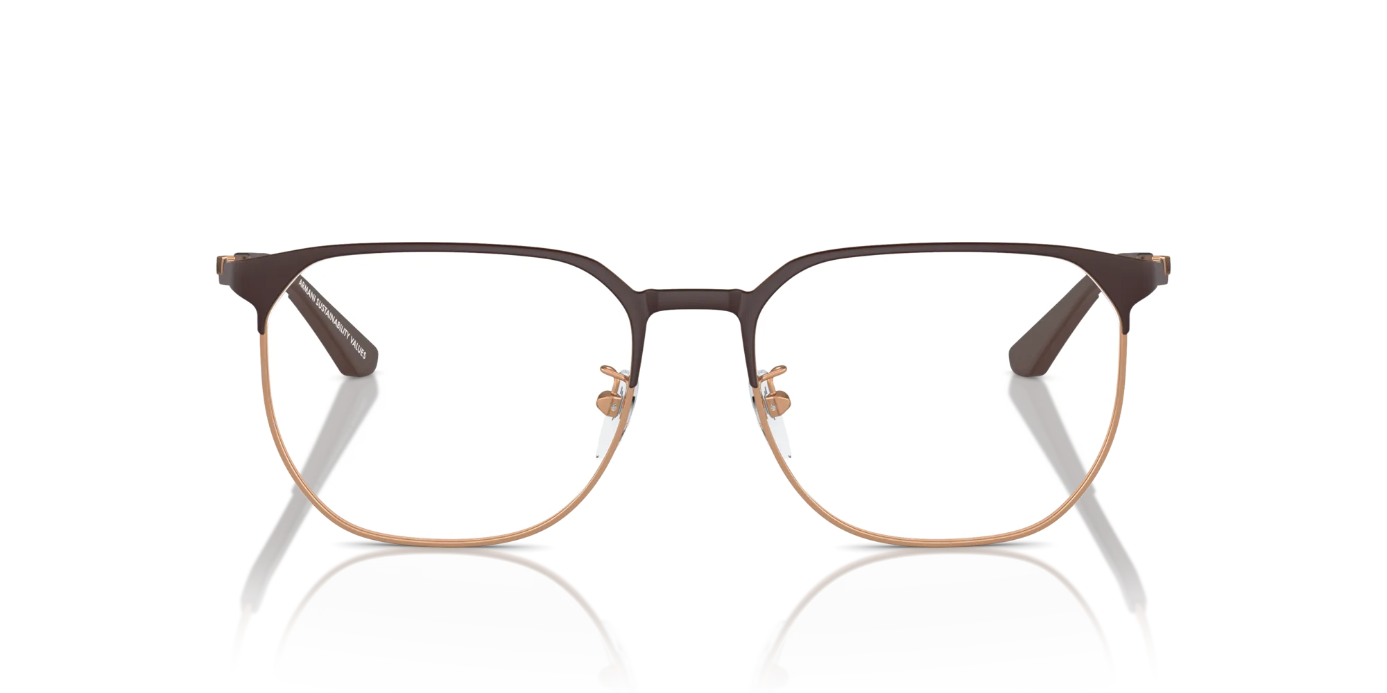 Emporio Armani EA1158D 3201 Montature da vista Metallo Marrone Trasparente Pantos Normale - immagine 3