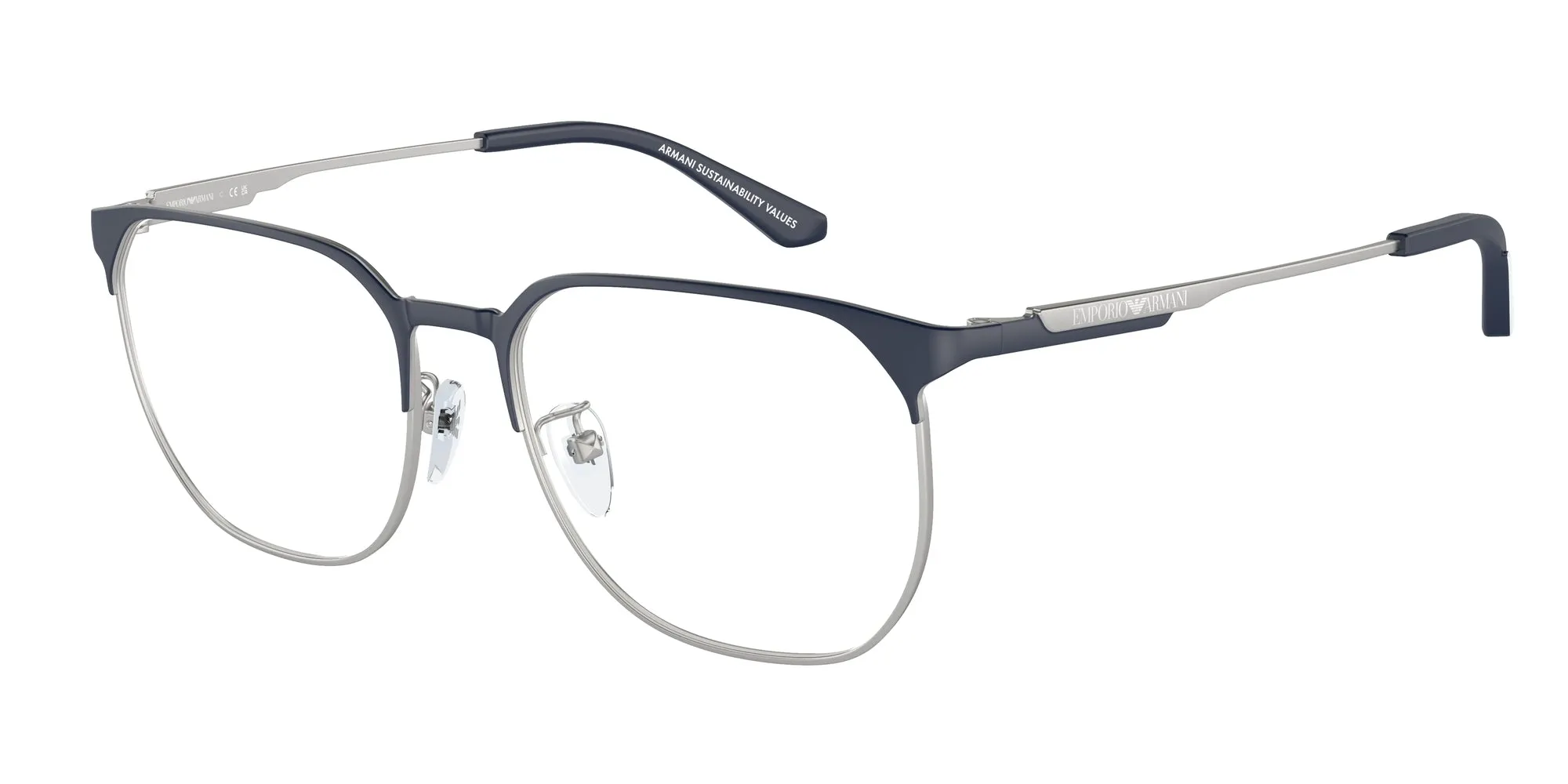 Emporio Armani EA1158D 3018 Montature da vista Metallo Blu Trasparente Pantos Normale - immagine 1