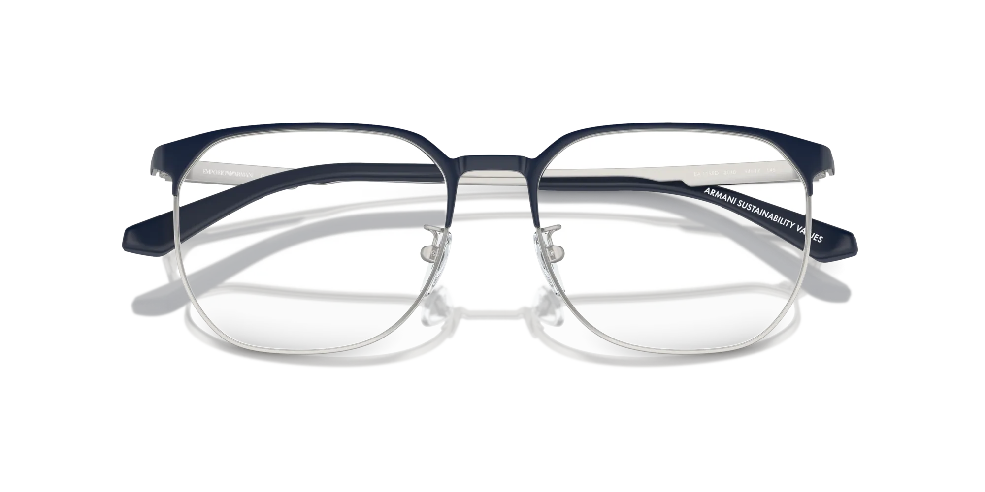 Emporio Armani EA1158D 3018 Montature da vista Metallo Blu Trasparente Pantos Normale - immagine 2