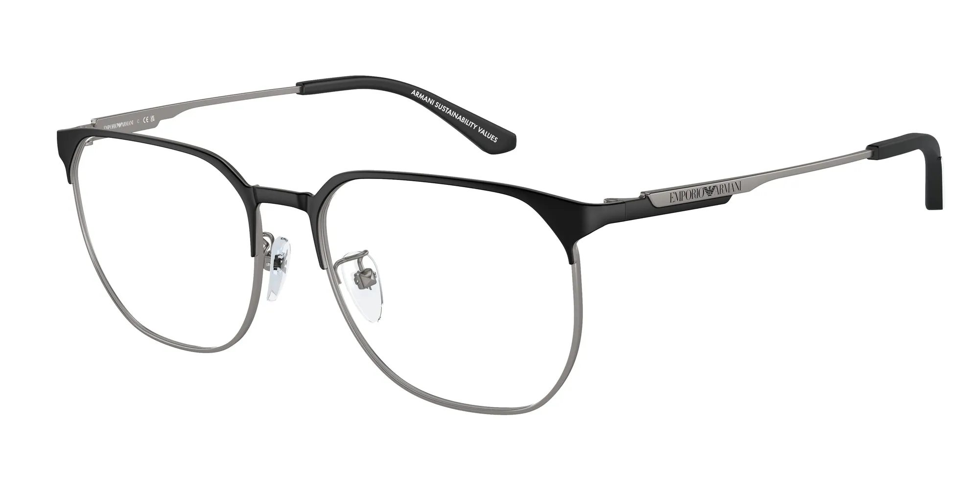 Emporio Armani EA1158D 3001 Montature da vista Metallo Nero Pantos Normale - immagine 1