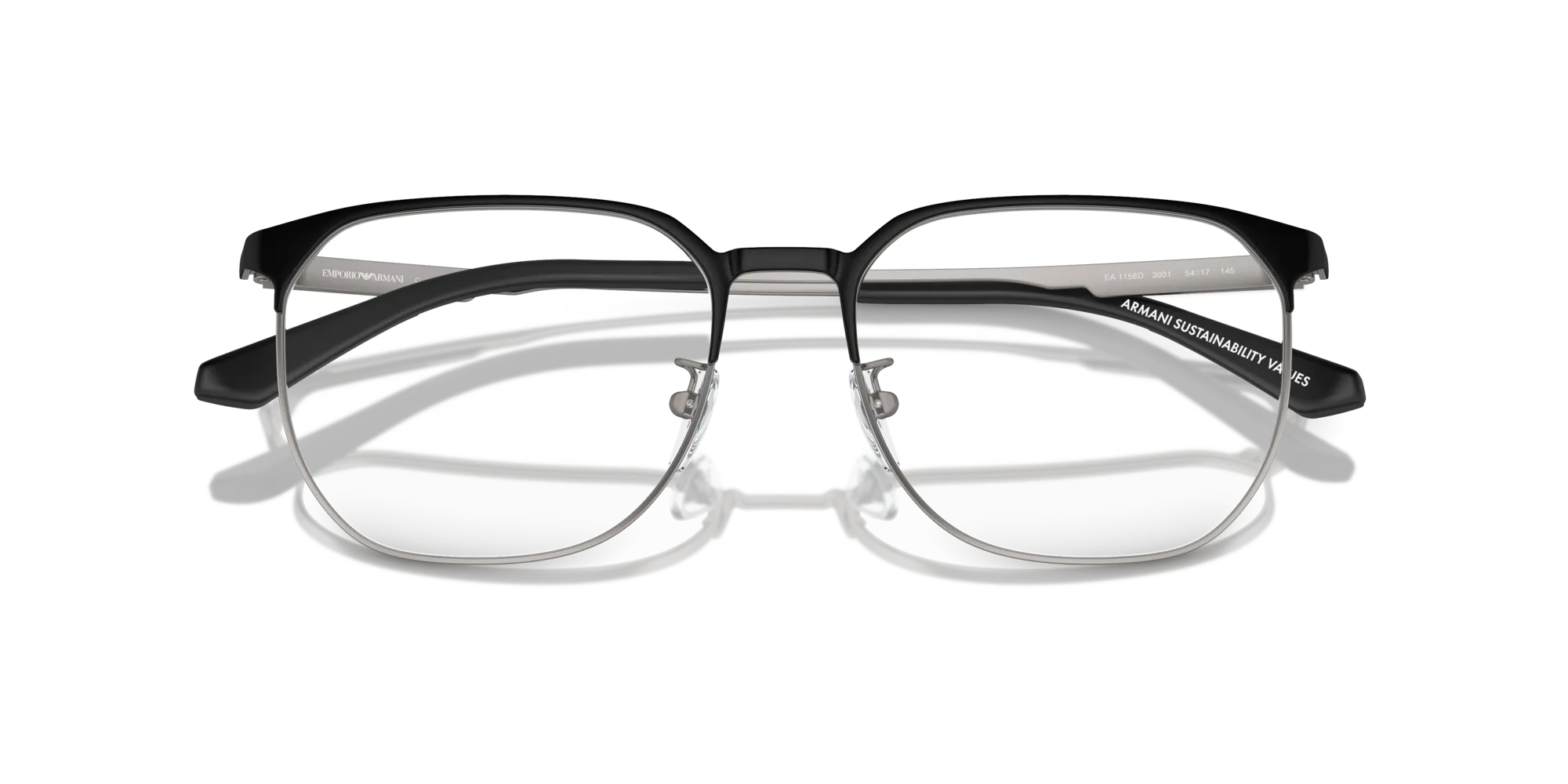Emporio Armani EA1158D 3001 Montature da vista Metallo Nero Pantos Normale - immagine 2