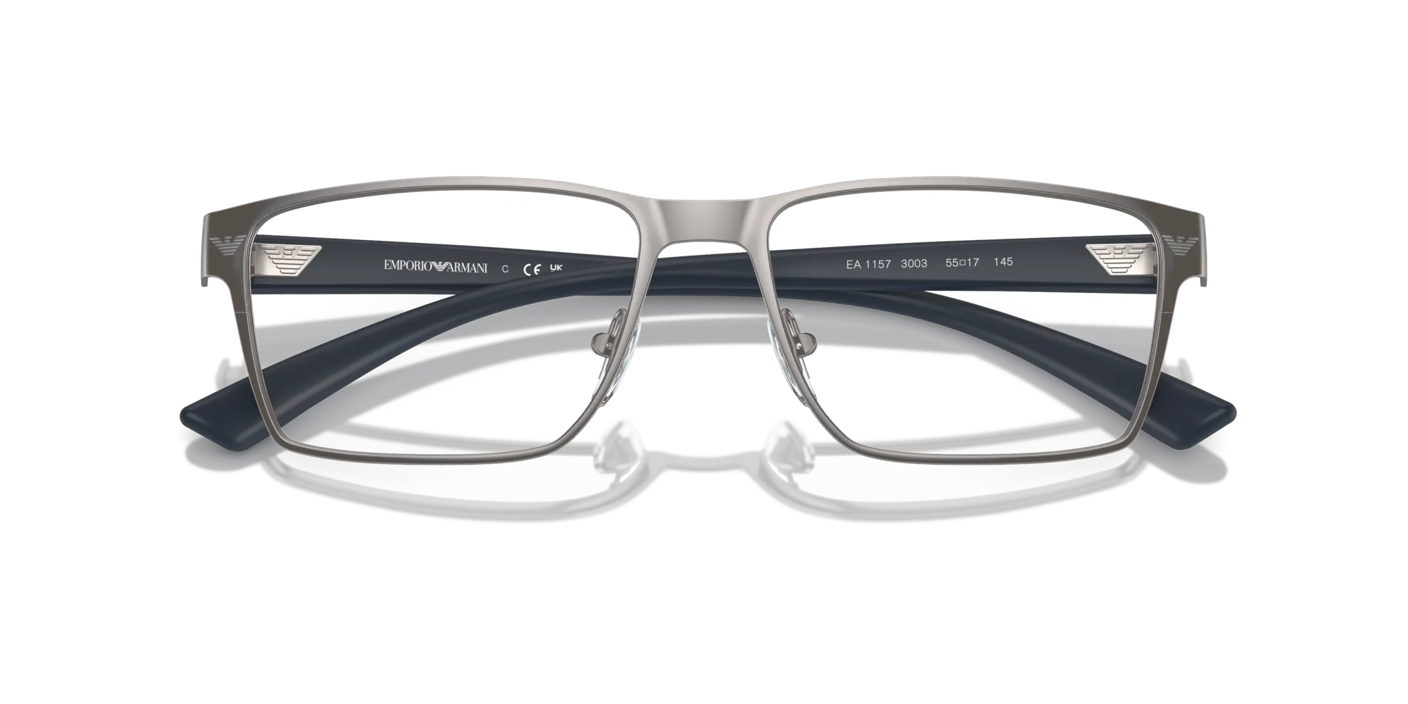 Emporio Armani EA1157 3003 Montature da vista Metallo Grigio Squadrata Normale - immagine 2