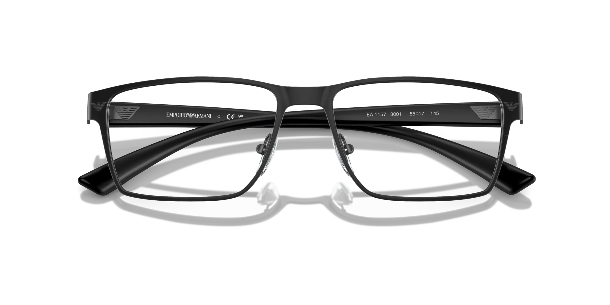 Emporio Armani EA1157 3001 Montature da vista Metallo Nero Squadrata Normale - immagine 2