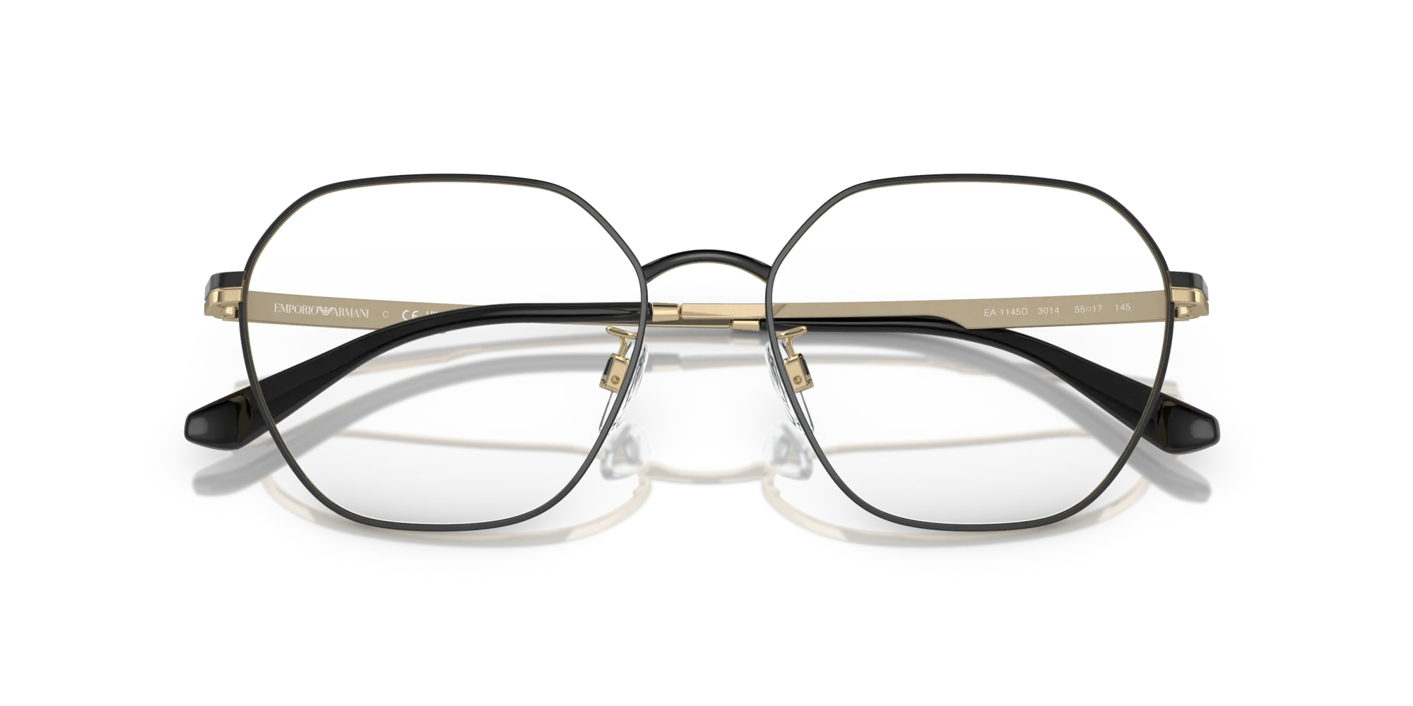 Emporio Armani EA1145D 3014 Montature da vista Metallo Nero Rotonda Normale - immagine 2