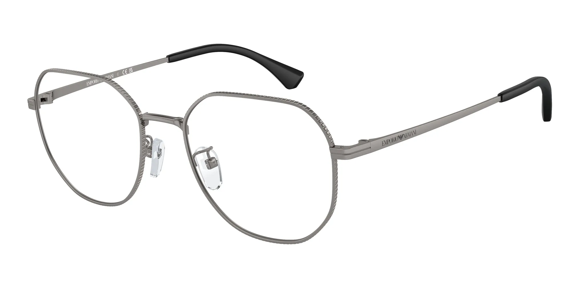 Emporio Armani EA1154D 3003 Montature da vista Metallo Grigio Trasparente Rotonda Normale - immagine 1