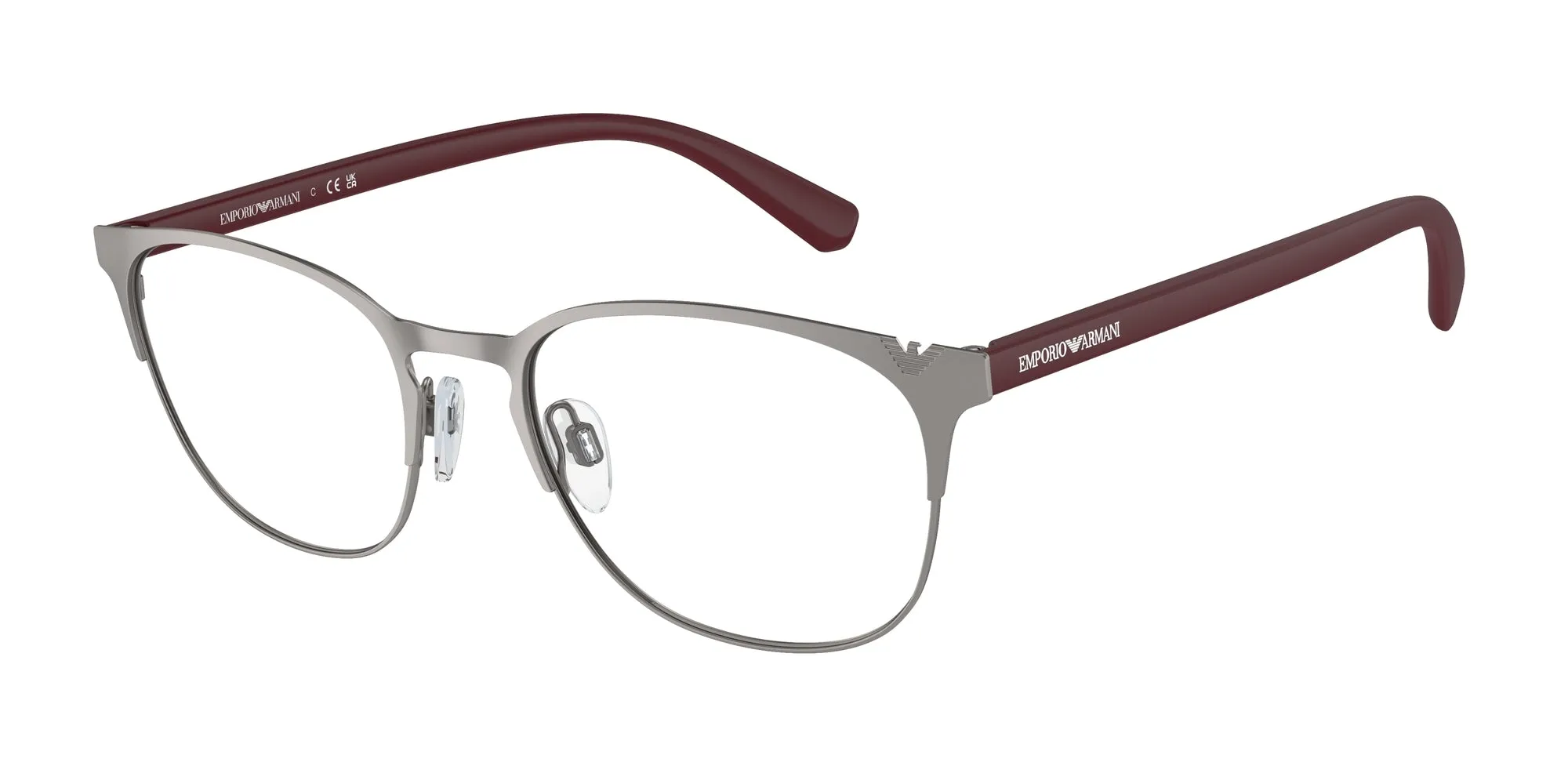 Emporio Armani EA1059 3379 Montature da vista Metallo Grigio Trasparente Rotonda Normale - immagine 1