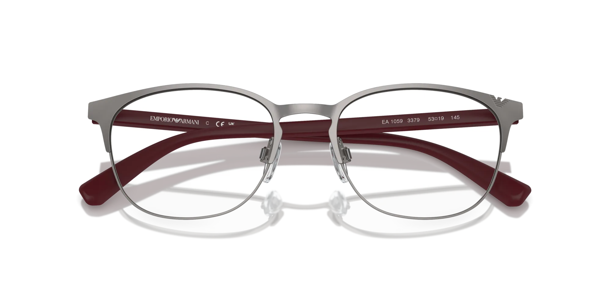 Emporio Armani EA1059 3379 Montature da vista Metallo Grigio Trasparente Rotonda Normale - immagine 2
