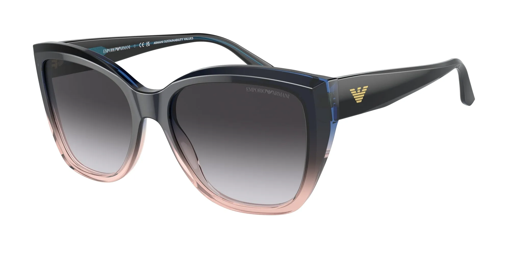 Emporio Armani EA4198 59918G Occhiali da sole Acetato Blu Grigio Cat Eye Normale Sfumato - immagine 1