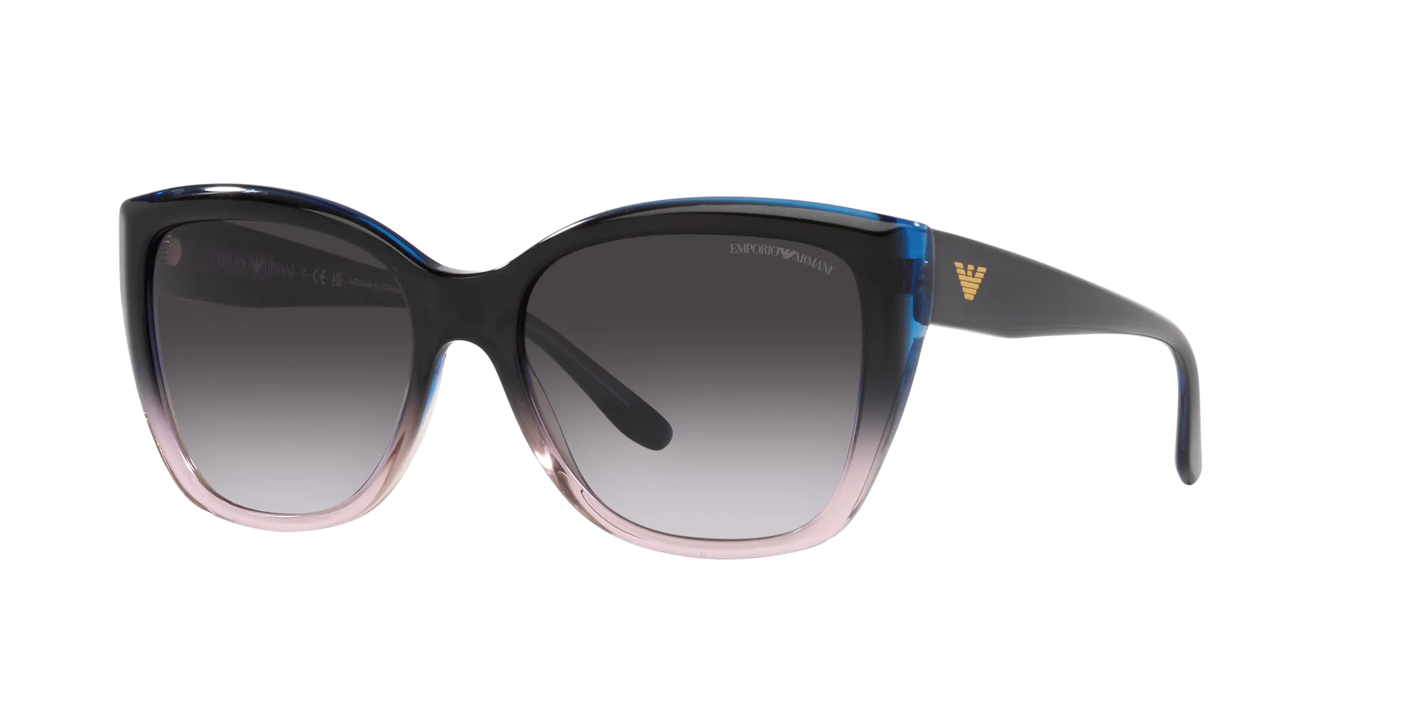 Emporio Armani EA4198 59918G Occhiali da sole Acetato Blu Grigio Cat Eye Normale Sfumato - immagine 3