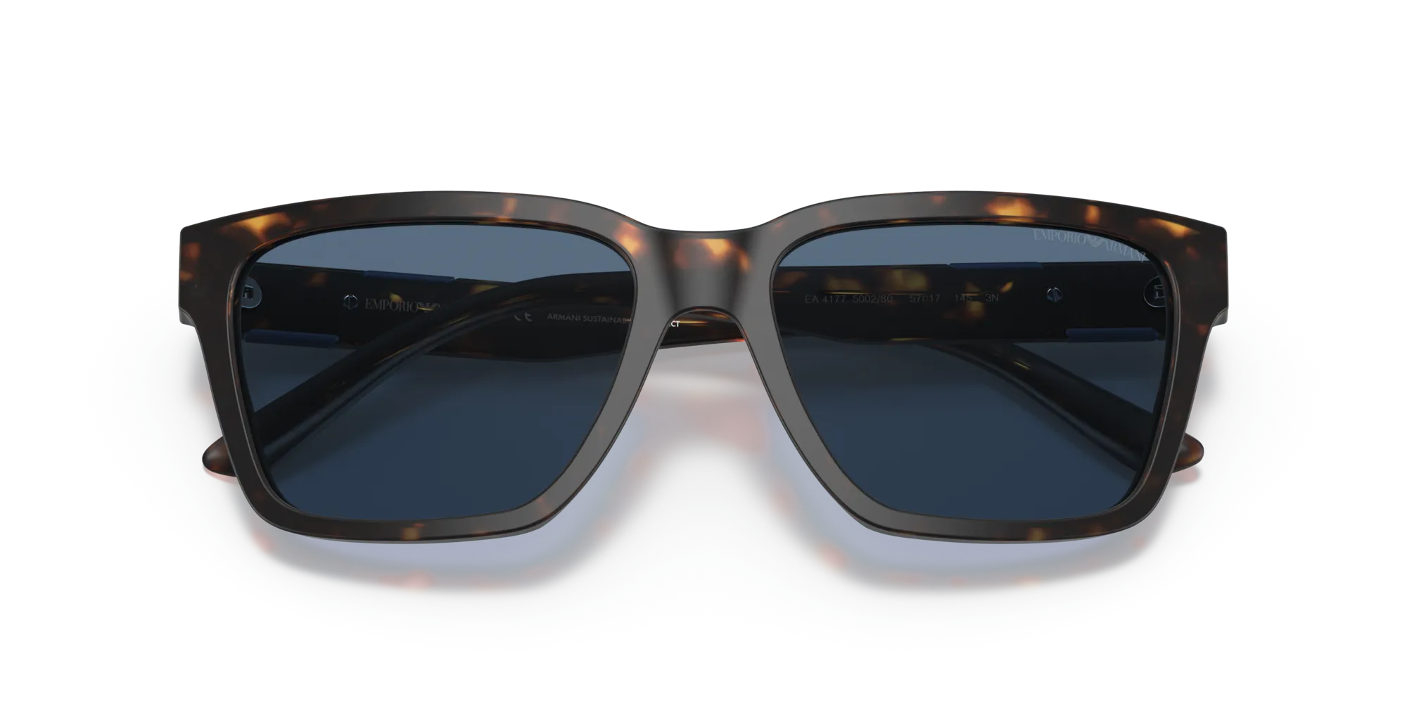 Emporio Armani EA4177 500280 Occhiali da sole Plastica Havana Blu Squadrata Normale - immagine 2