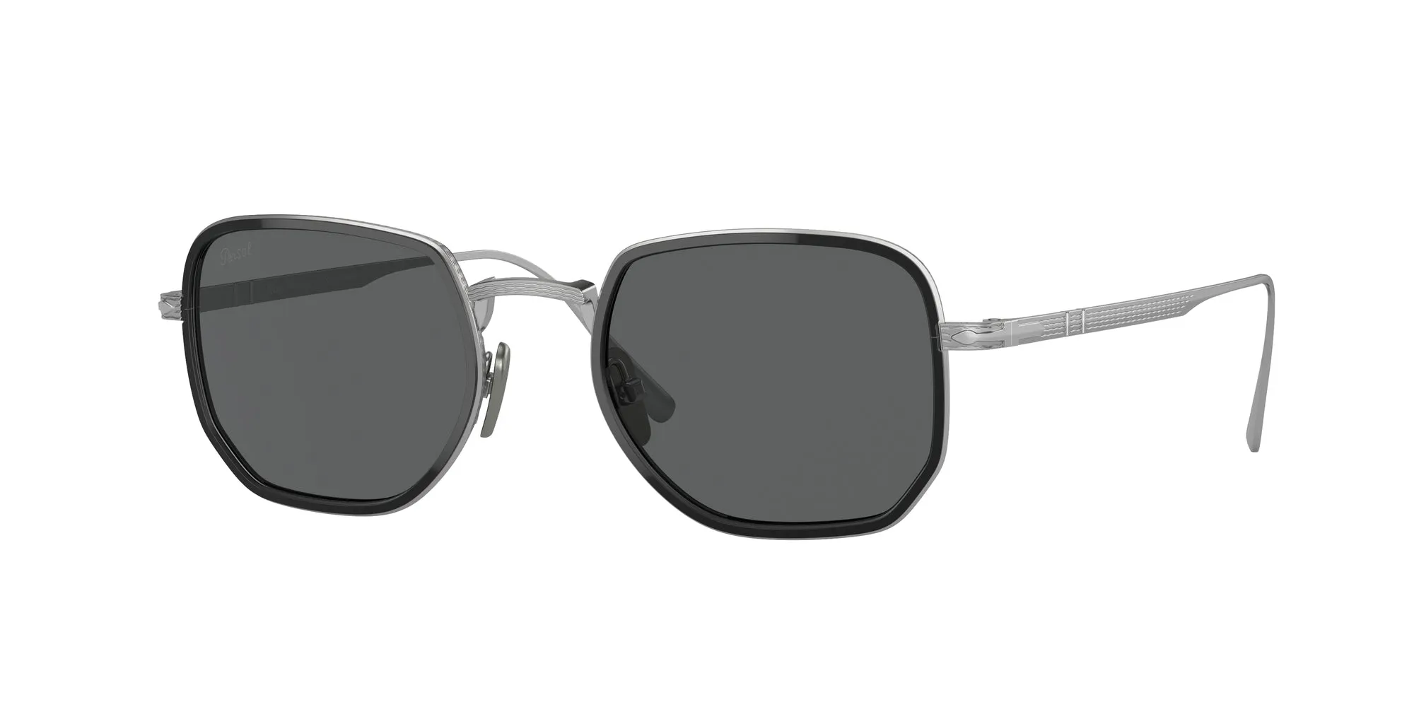 Persol PO5006ST 8006B1 Occhiali da sole Titanio Argento Grigio Squadrata Normale - immagine 1