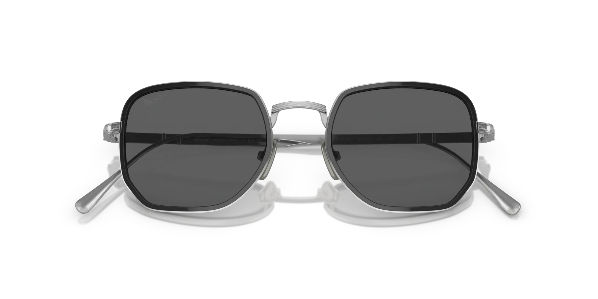 Persol PO5006ST 8006B1 Occhiali da sole Titanio Argento Grigio Squadrata Normale - immagine 2