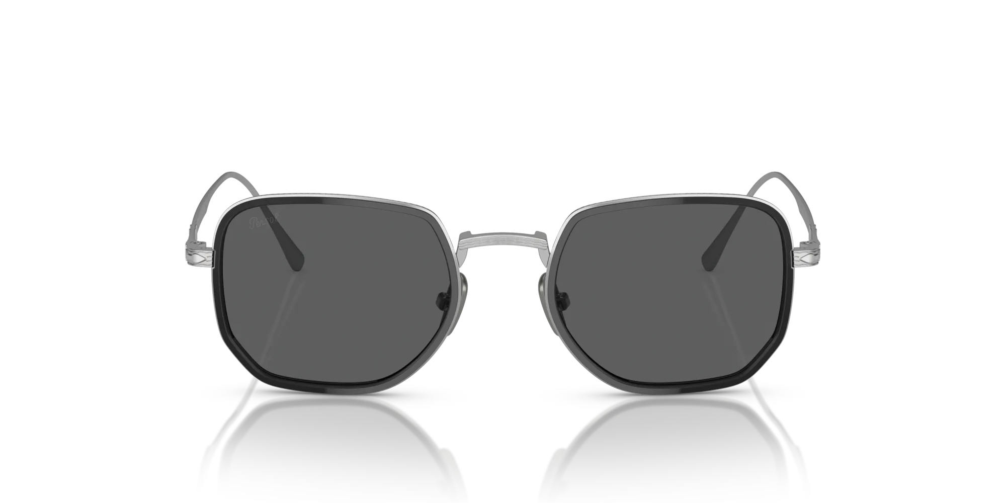 Persol PO5006ST 8006B1 Occhiali da sole Titanio Argento Grigio Squadrata Normale - immagine 3