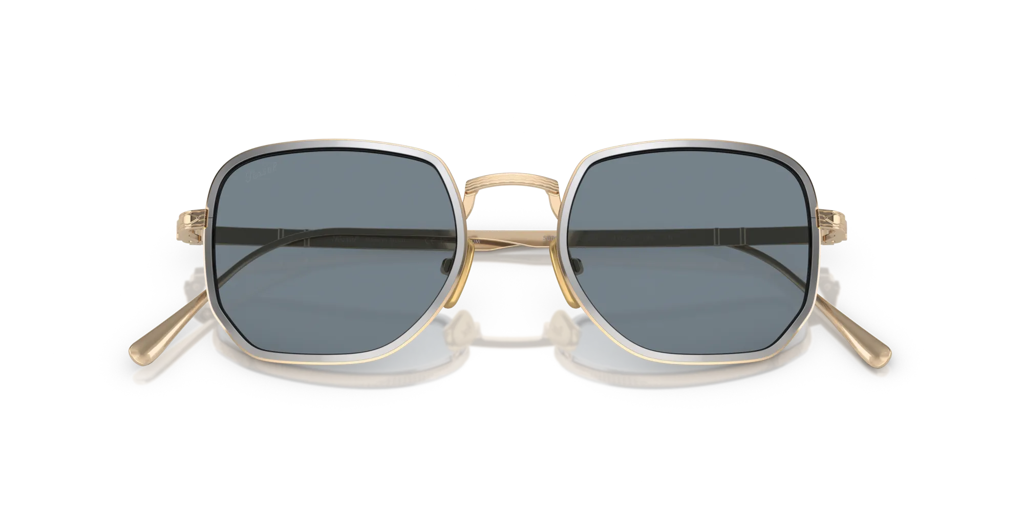 Persol PO5006ST 800556 Occhiali da sole Titanio Oro Blu Squadrata Normale - immagine 2