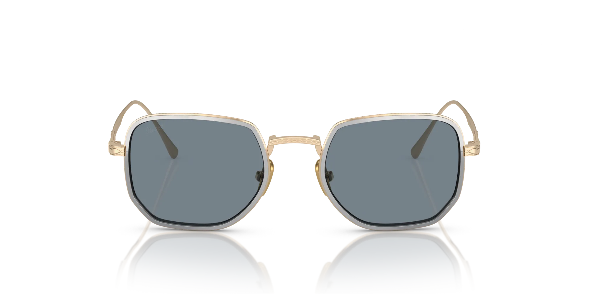 Persol PO5006ST 800556 Occhiali da sole Titanio Oro Blu Squadrata Normale - immagine 3