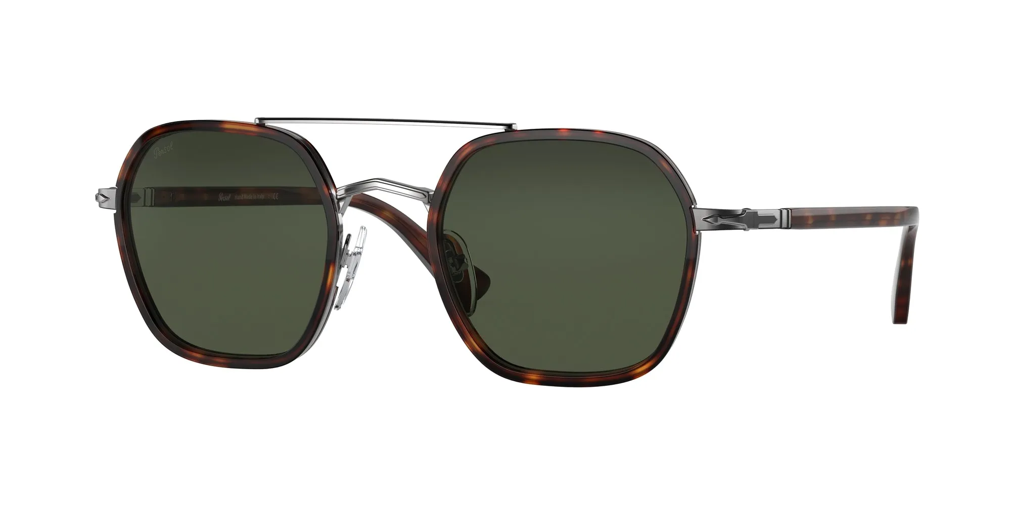 Persol PO2480S 513/31 Occhiali da sole Metallo Havana Verde Geometrica - immagine 1