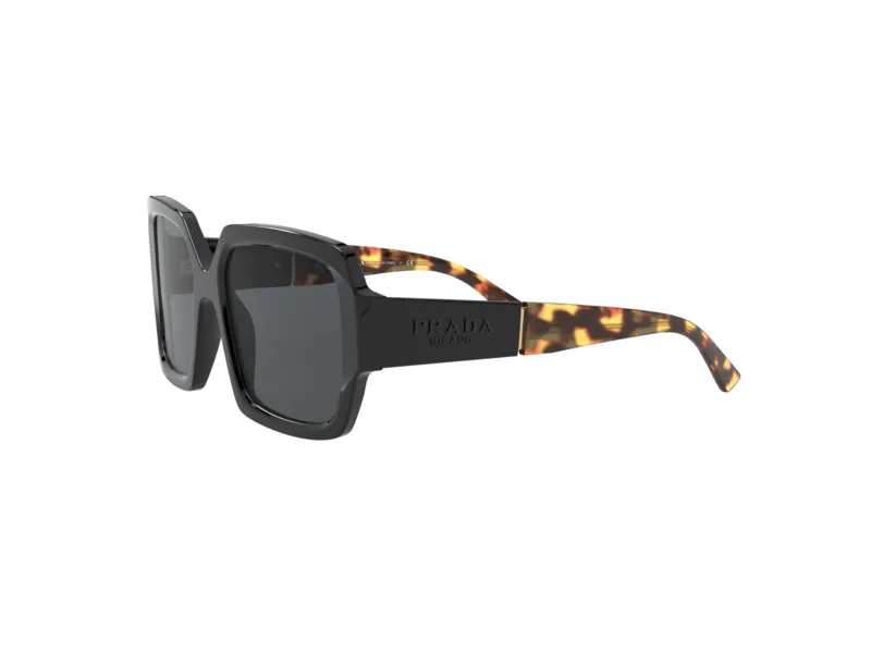 Prada PR 21XS 1AB5Z1 Occhiali da sole Plastica Nero Grigio Squadrata Polarizzata - immagine 3