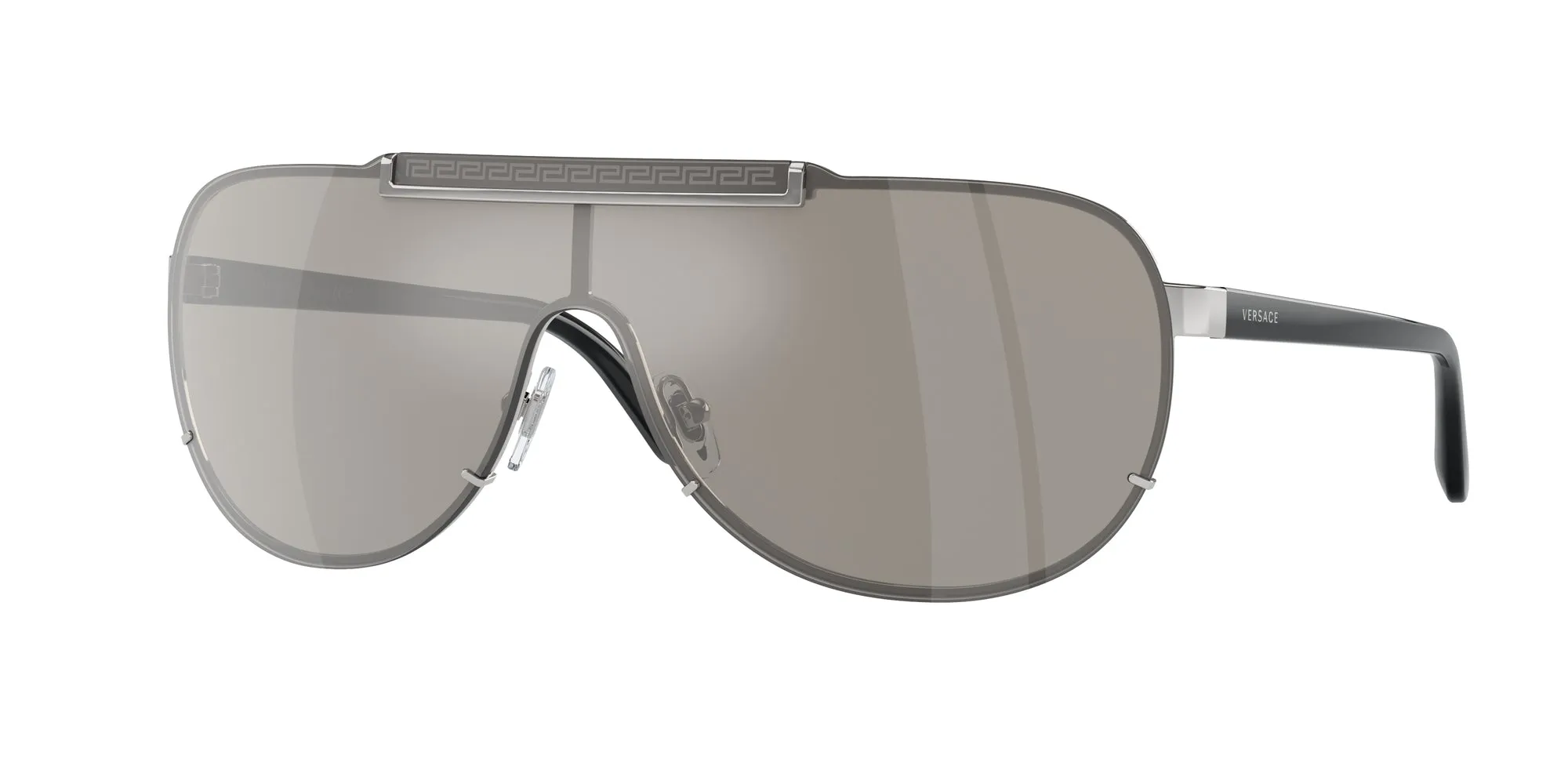 Versace VE2140 10006G Occhiali da sole Metallo Argento Grigio Pilot Specchiate Specchiato - immagine 1