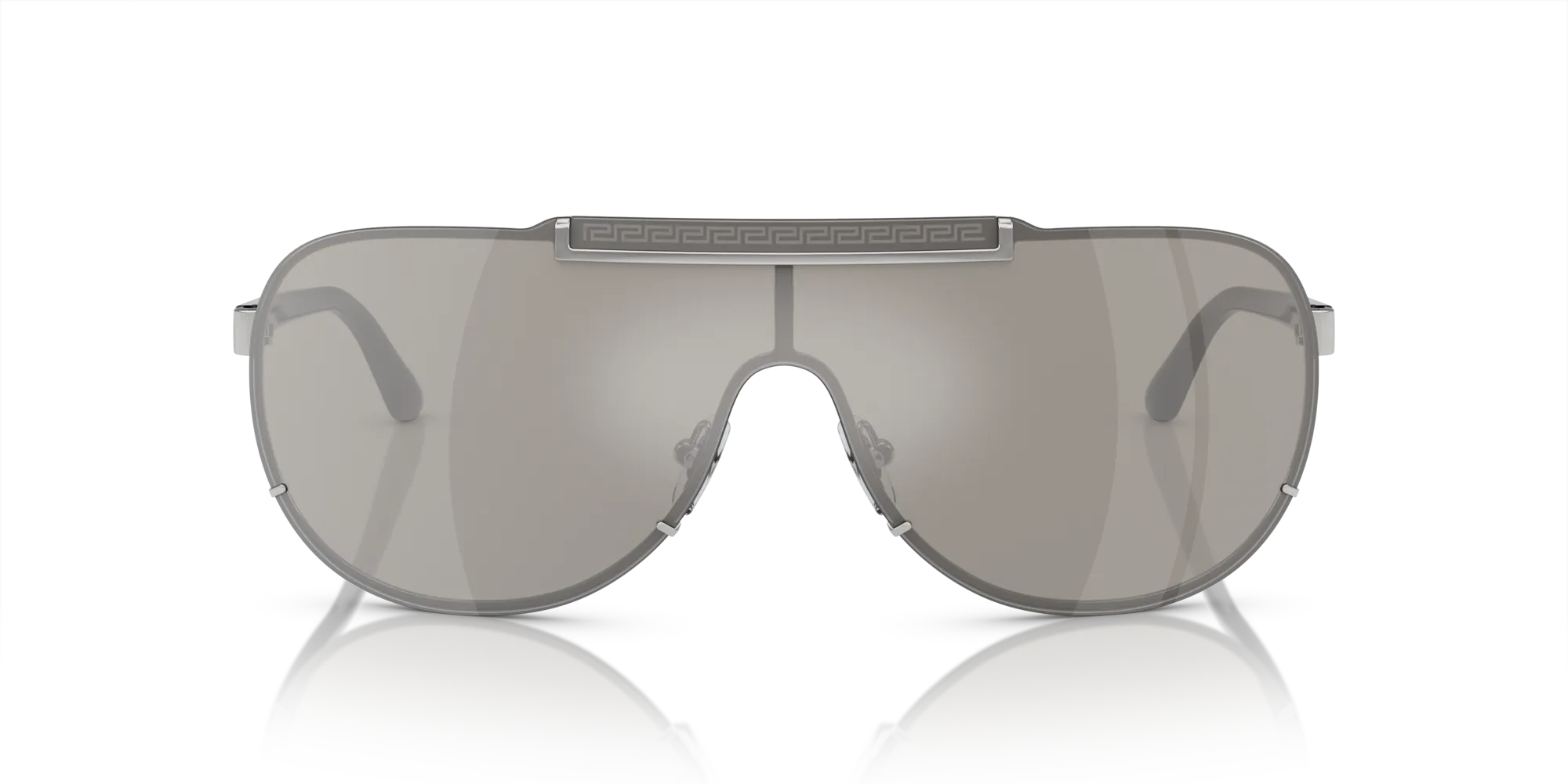 Versace VE2140 10006G Occhiali da sole Metallo Argento Grigio Pilot Specchiate Specchiato - immagine 3